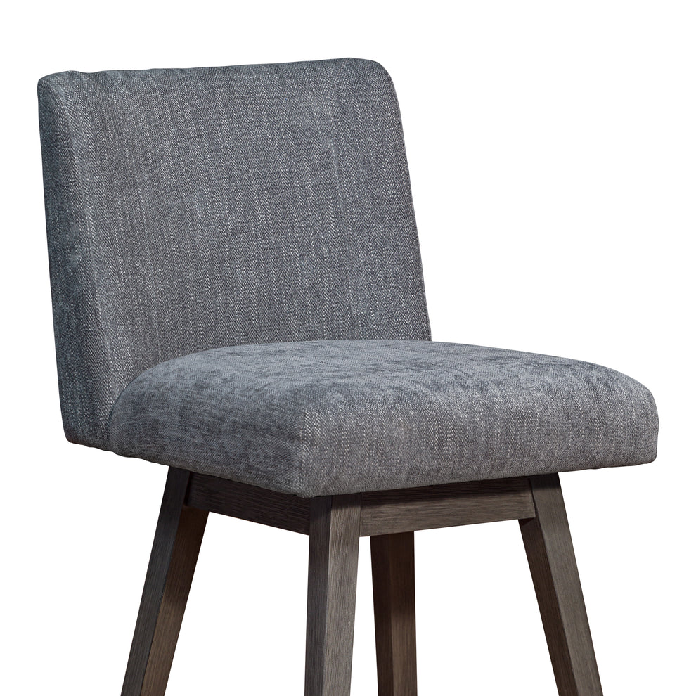 Basila Swivel Counter Stool in Grey Oak Wood Finish with Grey Fabric By Armen Living | Counter Stools | Modishstore - 7