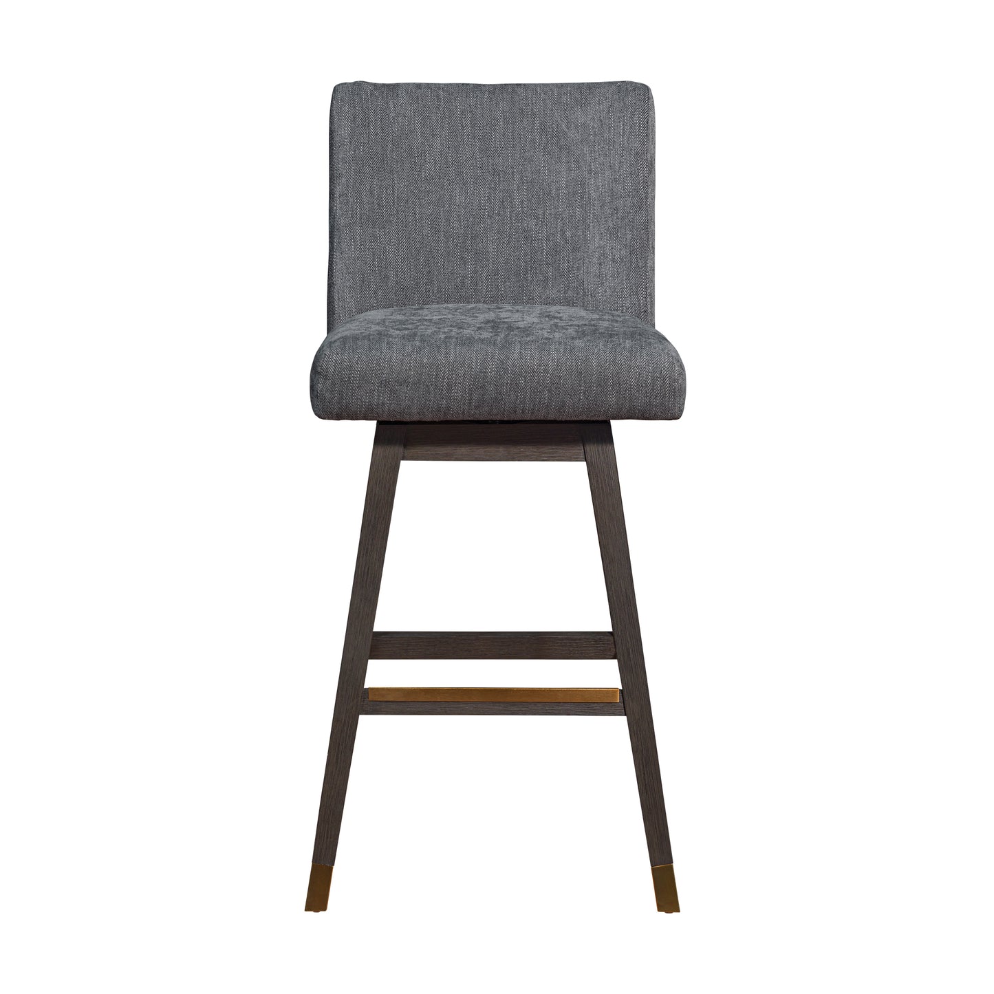 Basila Swivel Bar Stool in Grey Oak Wood Finish with Grey Fabric By Armen Living | Bar Stools | Modishstore - 4