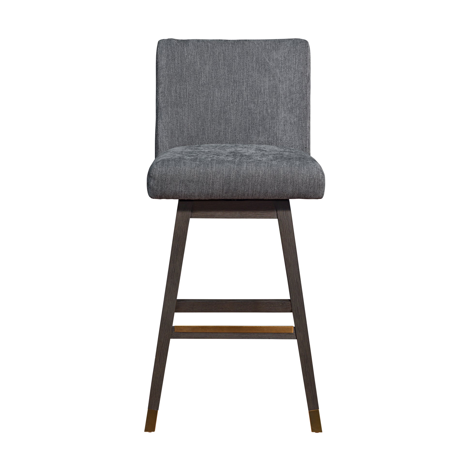 Basila Swivel Bar Stool in Grey Oak Wood Finish with Grey Fabric By Armen Living | Bar Stools | Modishstore - 4