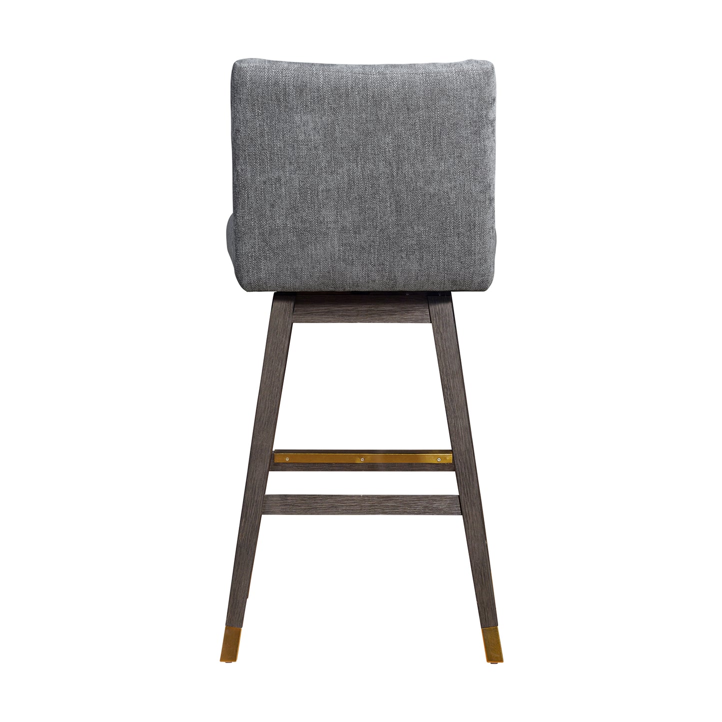 Basila Swivel Bar Stool in Grey Oak Wood Finish with Grey Fabric By Armen Living | Bar Stools | Modishstore - 6