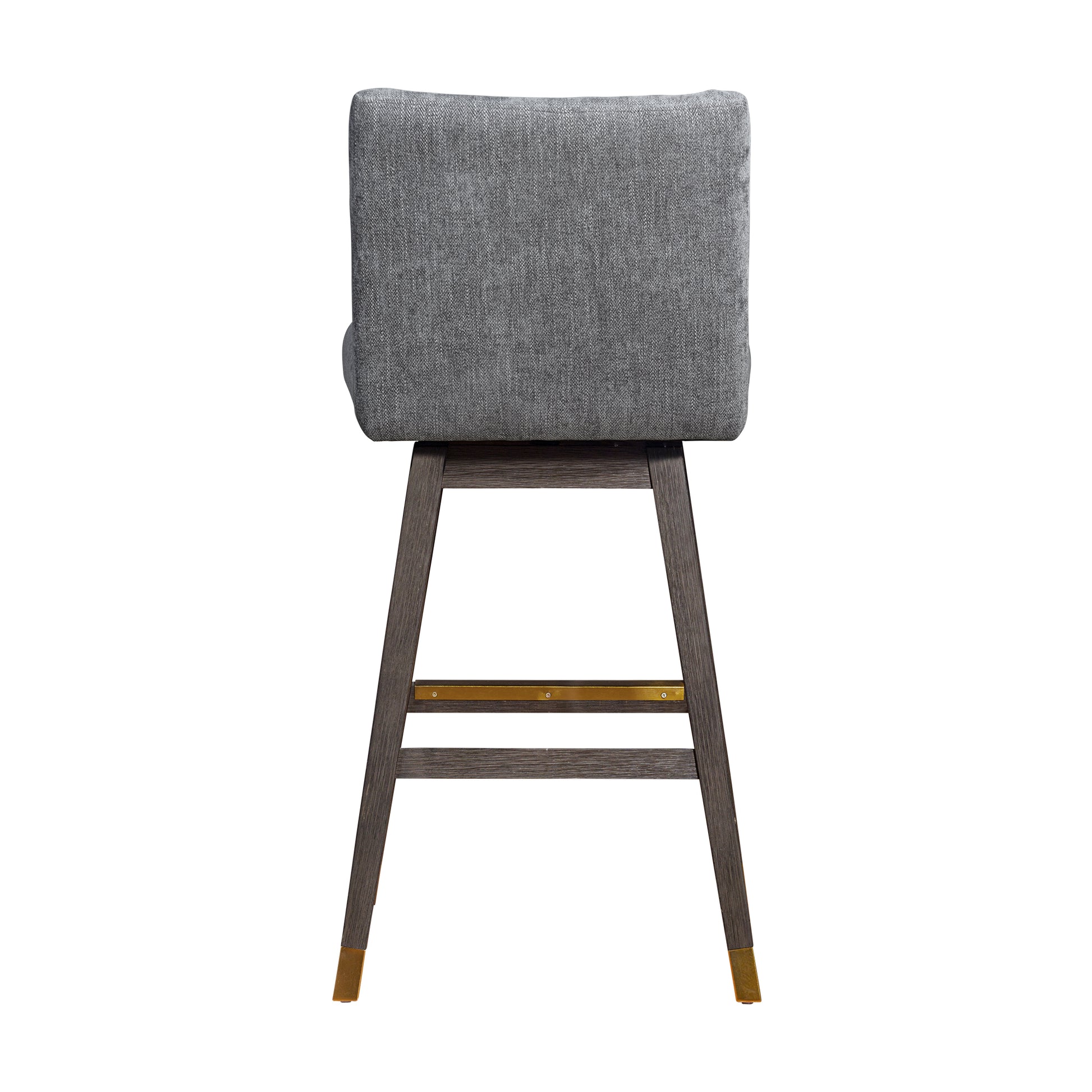 Basila Swivel Bar Stool in Grey Oak Wood Finish with Grey Fabric By Armen Living | Bar Stools | Modishstore - 6