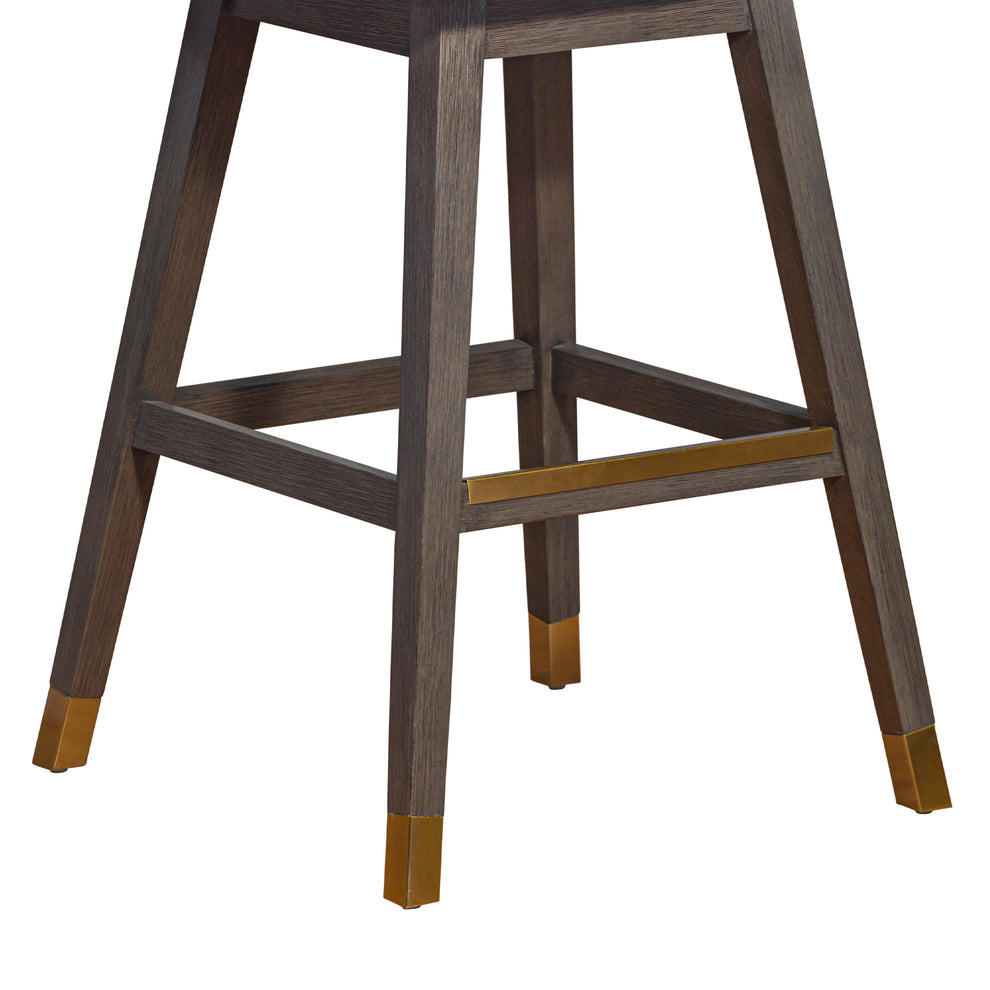 Basila Swivel Bar Stool in Grey Oak Wood Finish with Grey Fabric By Armen Living | Bar Stools | Modishstore - 8