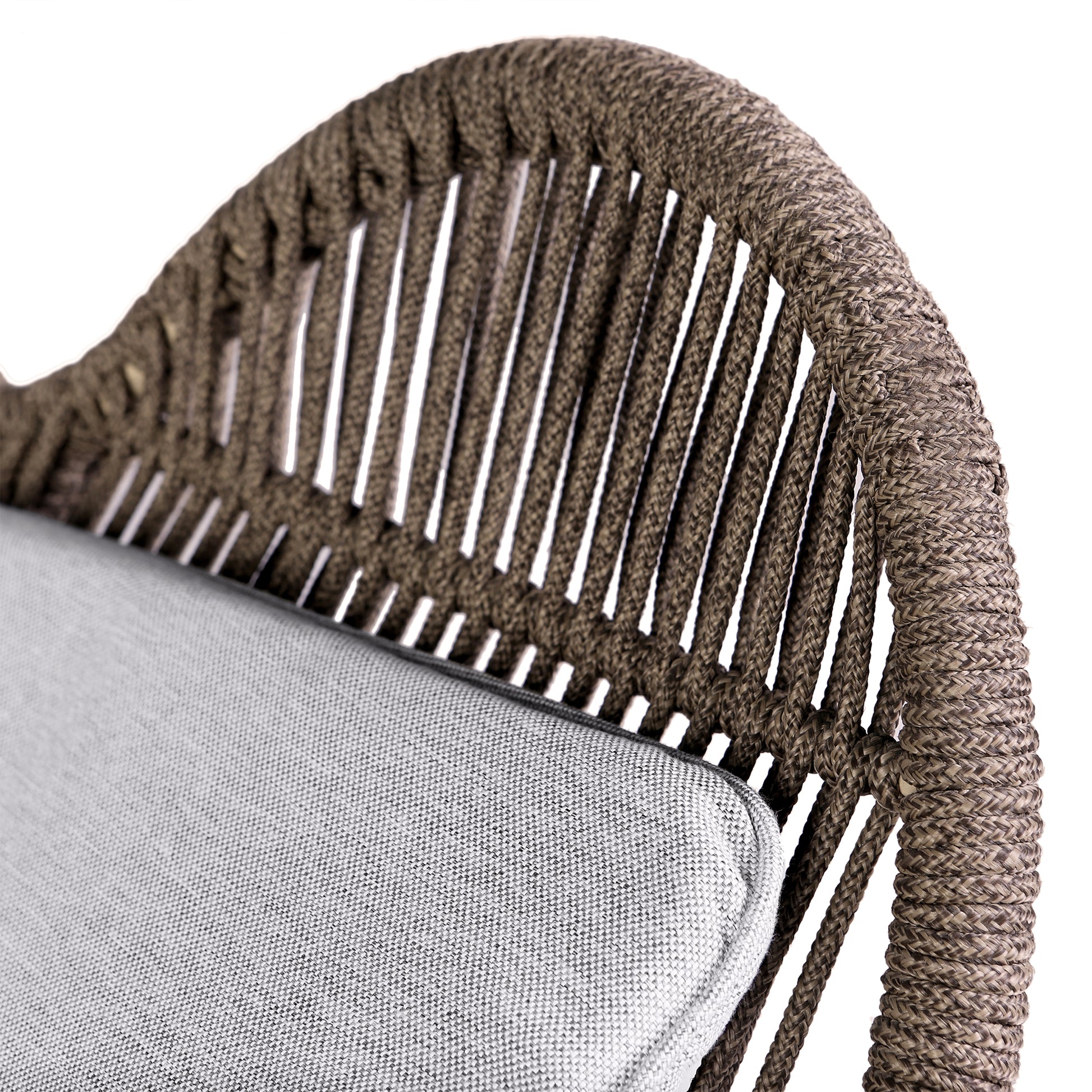 Fanny Outdoor Patio Rocking chair in Dark Eucalyptus Wood and Truffle Rope By Armen Living | Outdoor Chairs | Modishstore - 10