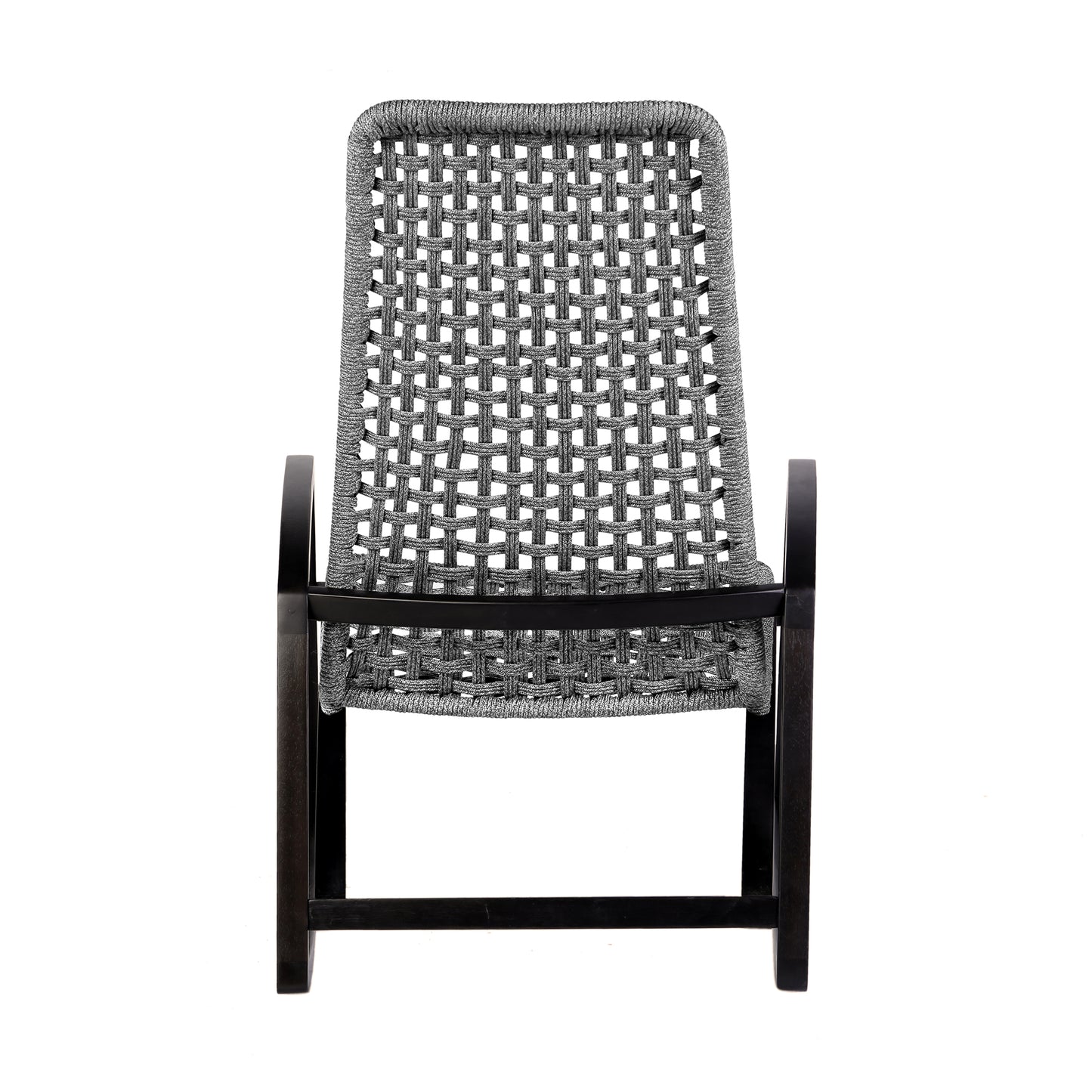 Sequoia Outdoor Patio Rocking Chair in Dark Eucalyptus Wood and Grey Rope By Armen Living | Outdoor Chairs | Modishstore - 6