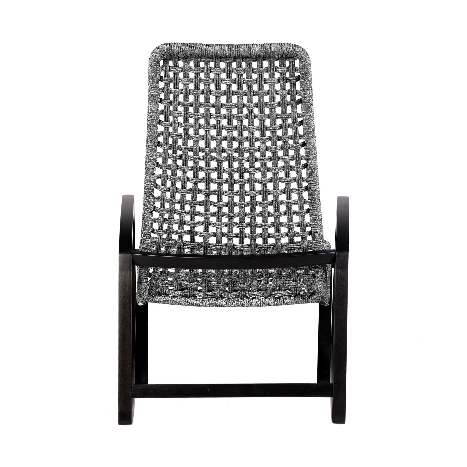 Sequoia Outdoor Patio Rocking Chair in Dark Eucalyptus Wood and Grey Rope By Armen Living | Outdoor Chairs | Modishstore - 6