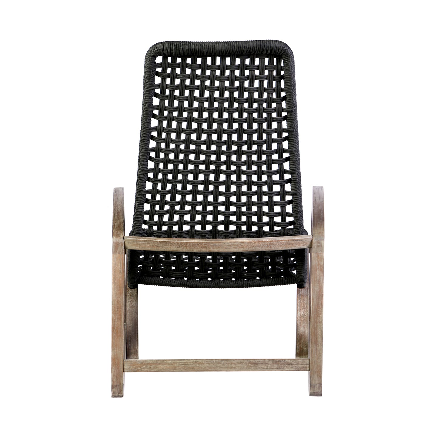 Sequoia Outdoor Patio Rocking Chair in Light Eucalyptus Wood and Charoal Rope By Armen Living | Outdoor Chairs | Modishstore - 6