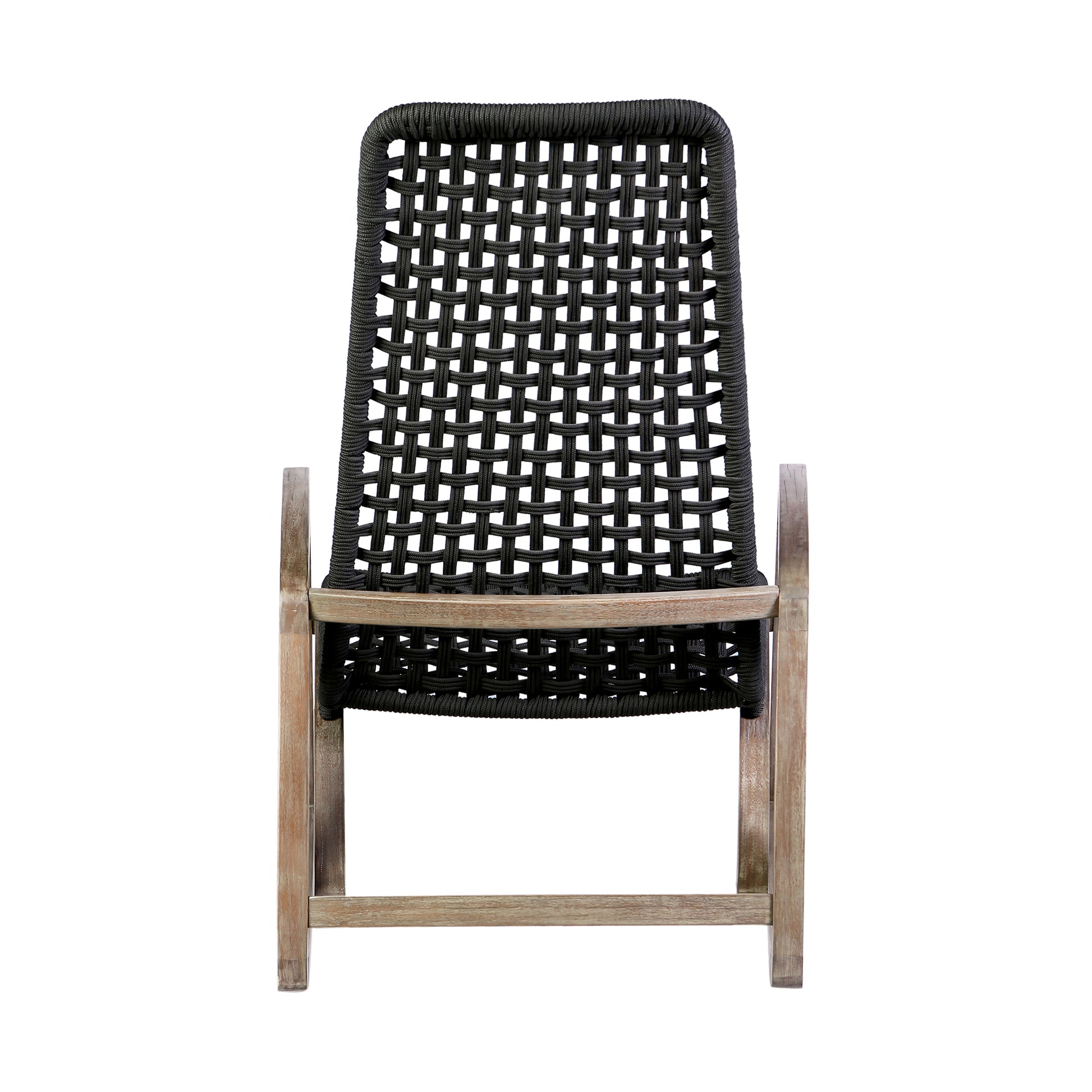 Sequoia Outdoor Patio Rocking Chair in Light Eucalyptus Wood and Charoal Rope By Armen Living | Outdoor Chairs | Modishstore - 6