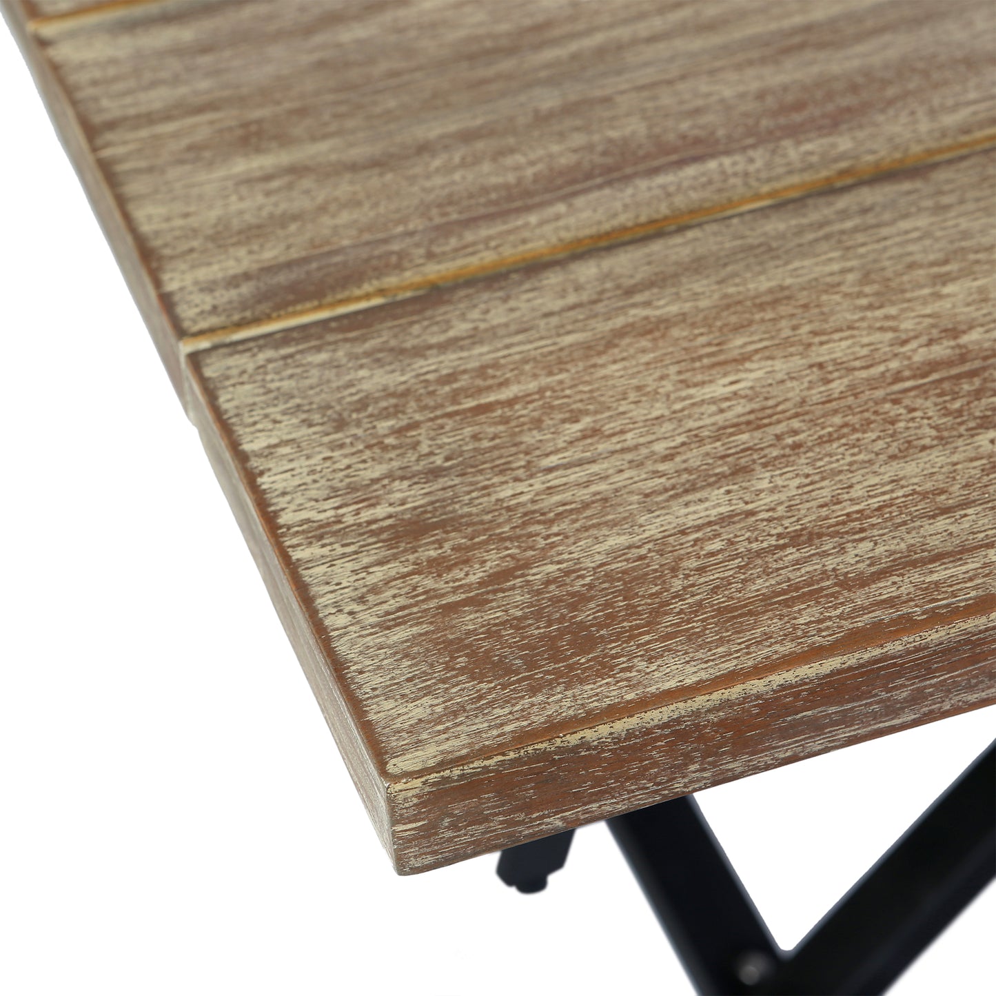 Koala Outdoor Patio Light Eucalyptus Wood and Metal Rectangle Dining Table By Armen Living | Outdoor Tables | Modishstore - 5