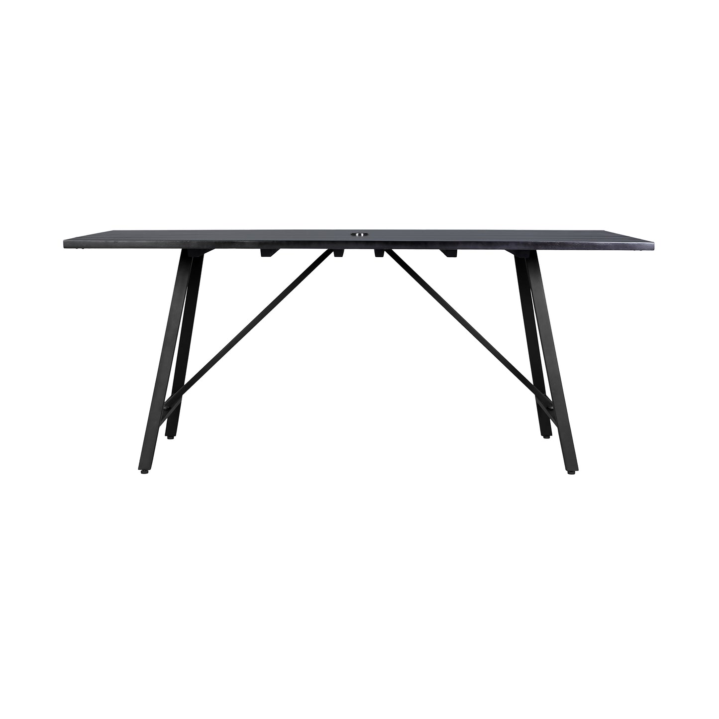 Koala Outdoor Patio Dark Eucalyptus Wood and Metal Rectangle Dining Table By Armen Living | Outdoor Tables | Modishstore - 4