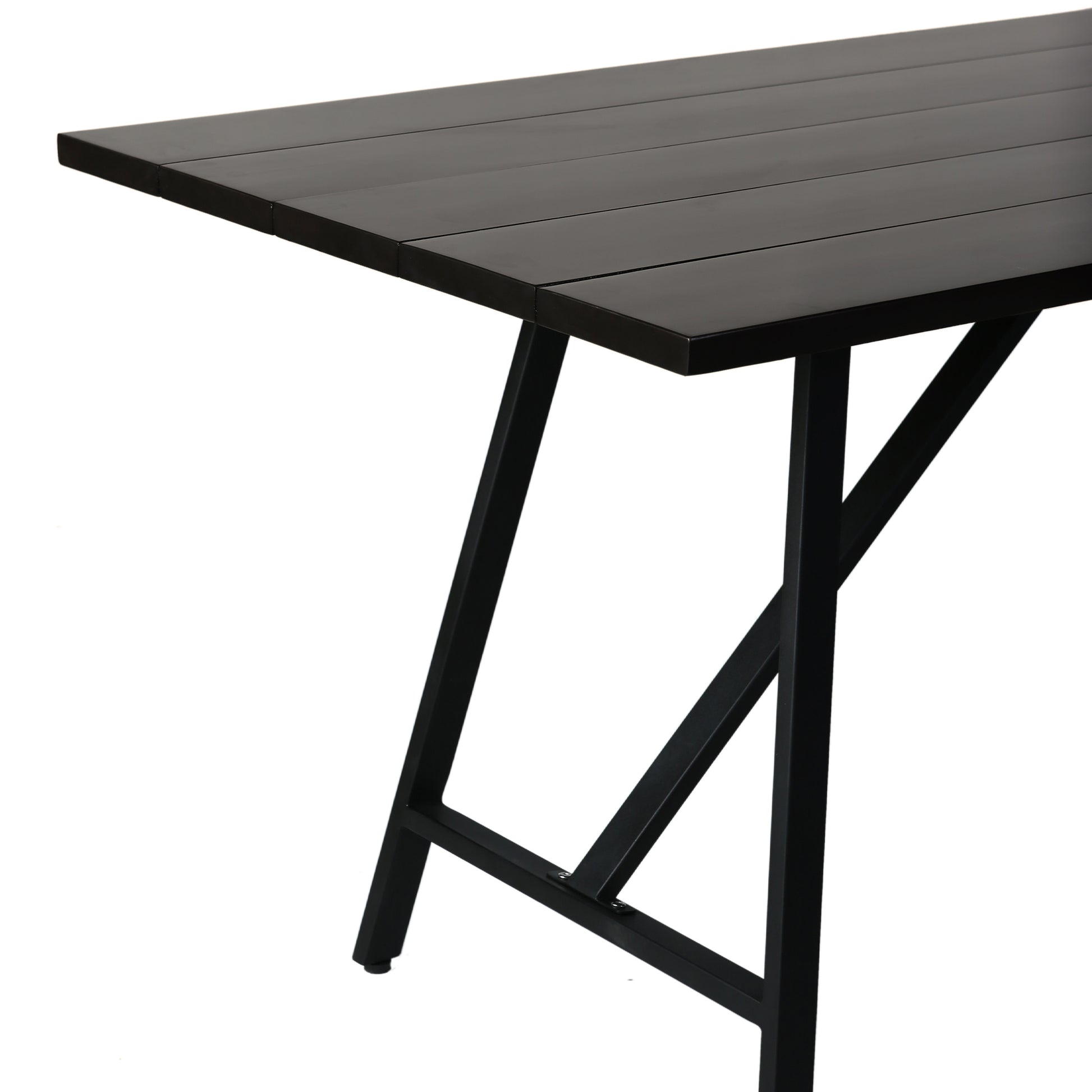 Koala Outdoor Patio Dark Eucalyptus Wood and Metal Rectangle Dining Table By Armen Living | Outdoor Tables | Modishstore - 5
