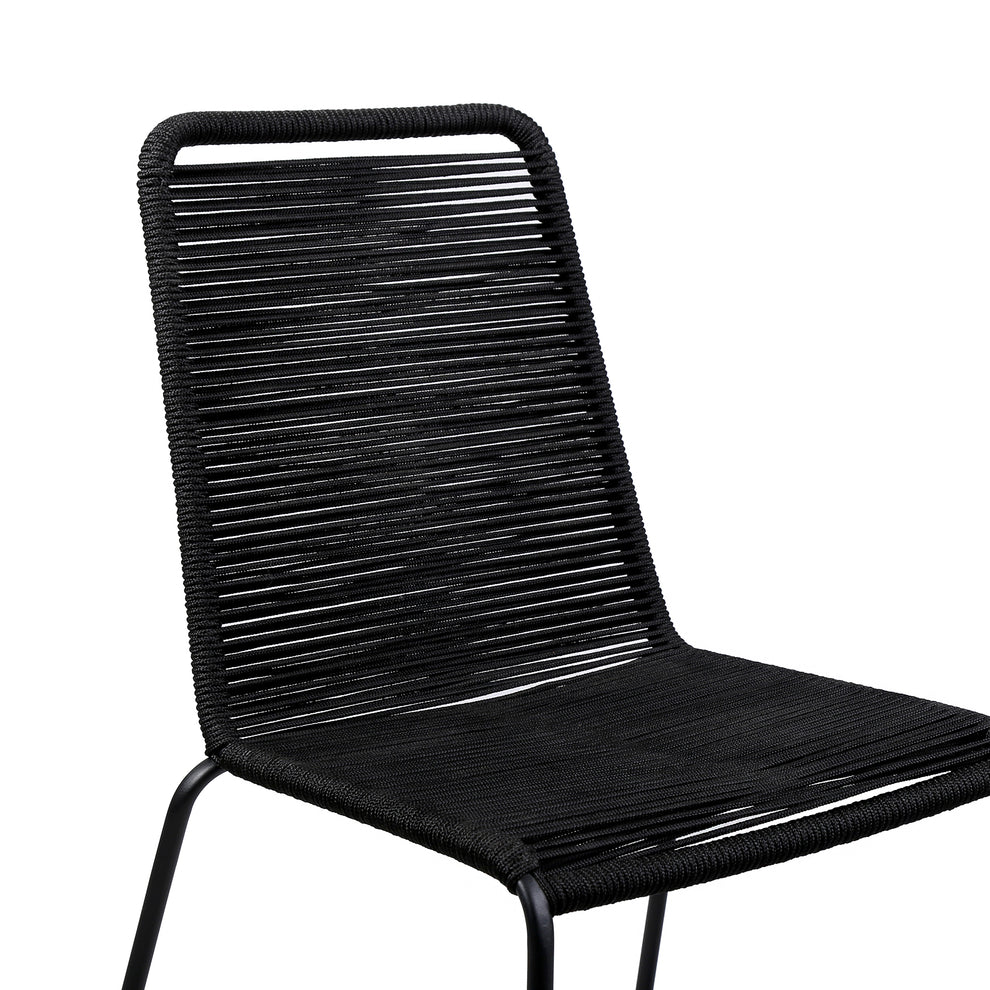 Koala and Shasta 5 Piece Dining Set in Dark Eucalyptus and Metal with Black Rope By Armen Living | Outdoor Dining Sets | Modishstore - 7