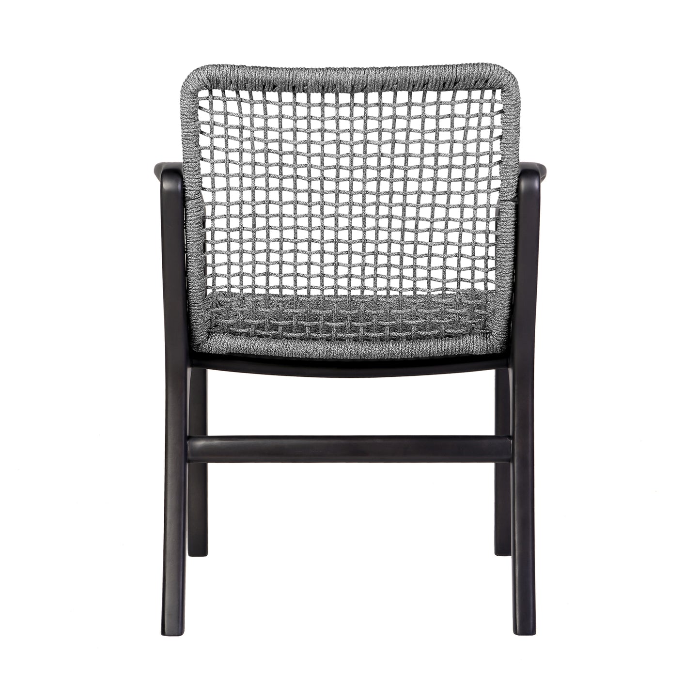 Brighton Outdoor Patio Dining Chair in Dark Eucalyptus Wood and Grey Rope By Armen Living | Outdoor Chairs | Modishstore - 7