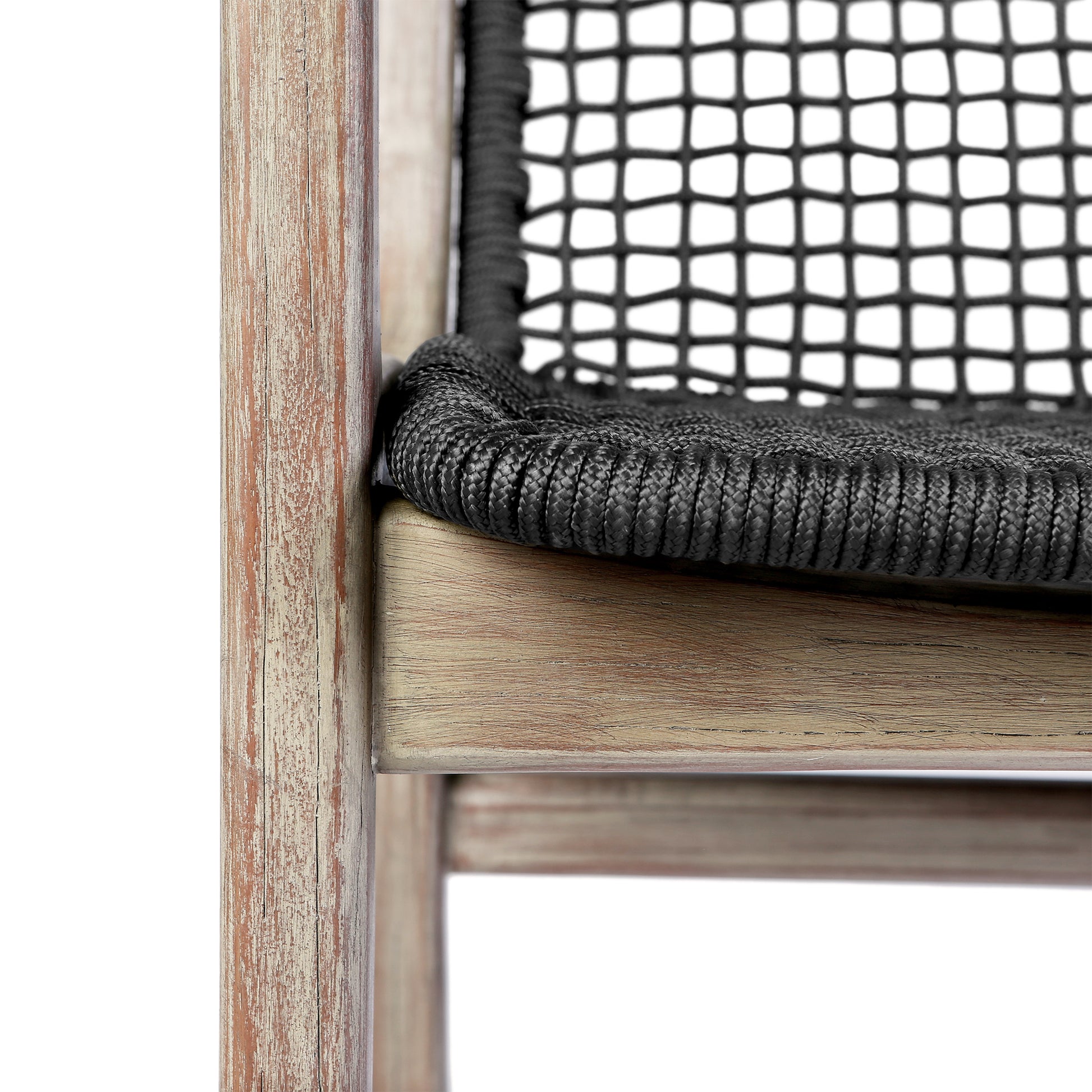 Brighton Outdoor Patio Dining Chair in Dark Eucalyptus Wood and Grey Rope By Armen Living | Outdoor Chairs | Modishstore - 20