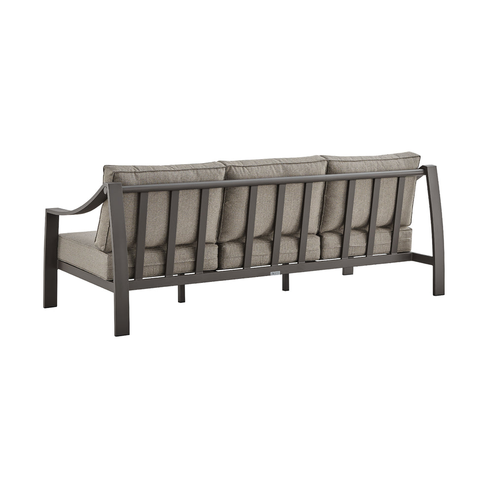 Mongo 4 Piece Outdoor Patio Furniture Set in Dark Brown Aluminum with Cushions By Armen Living | Outdoor Dining Sets | Modishstore - 4