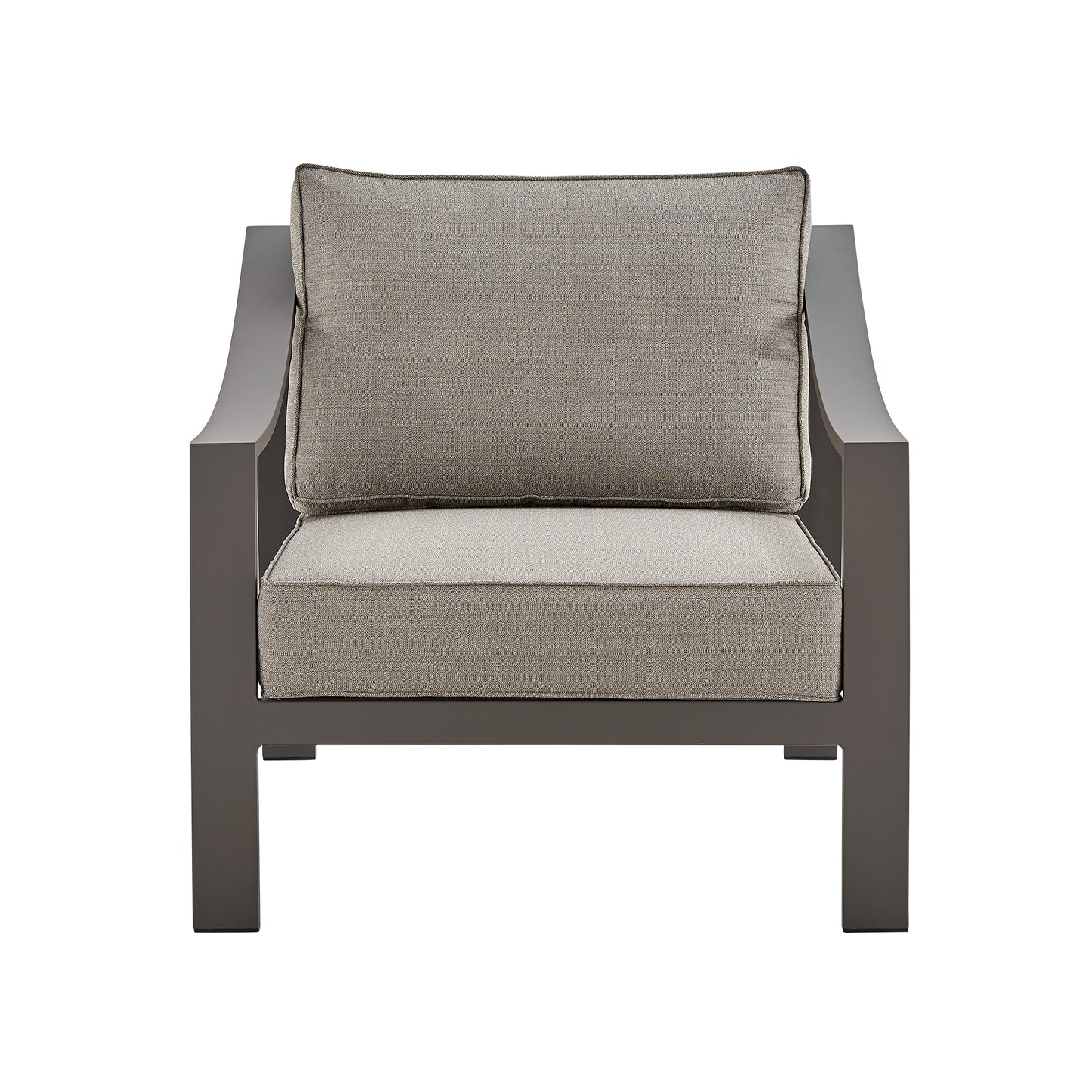 Mongo 4 Piece Outdoor Patio Furniture Set in Dark Brown Aluminum with Cushions By Armen Living | Outdoor Dining Sets | Modishstore - 5