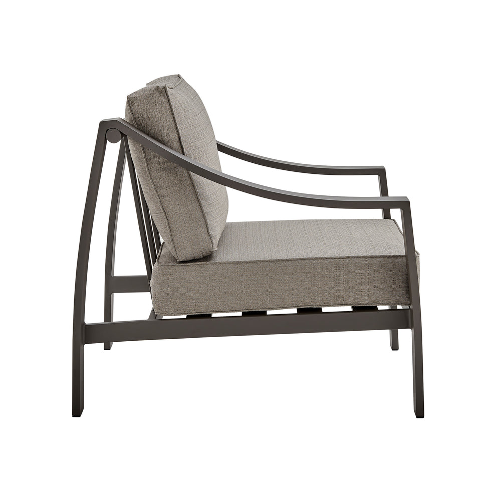 Mongo 4 Piece Outdoor Patio Furniture Set in Dark Brown Aluminum with Cushions By Armen Living | Outdoor Dining Sets | Modishstore - 7