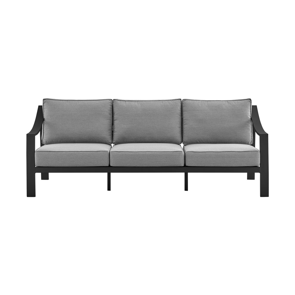 Mongo 4 Piece Outdoor Patio Furniture Set in Dark Brown Aluminum with Cushions By Armen Living | Outdoor Dining Sets | Modishstore - 13