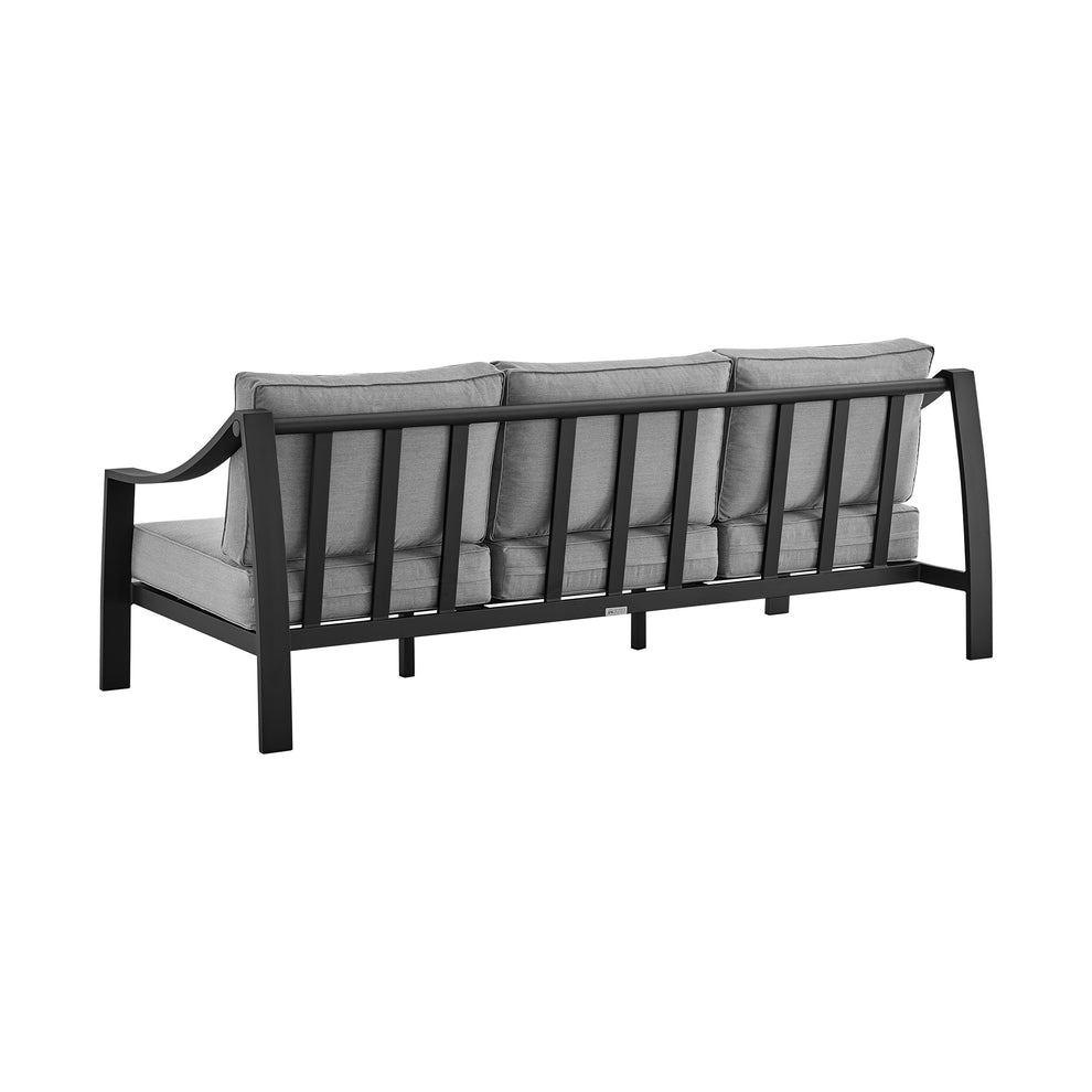 Mongo 4 Piece Outdoor Patio Furniture Set in Dark Brown Aluminum with Cushions By Armen Living | Outdoor Dining Sets | Modishstore - 14