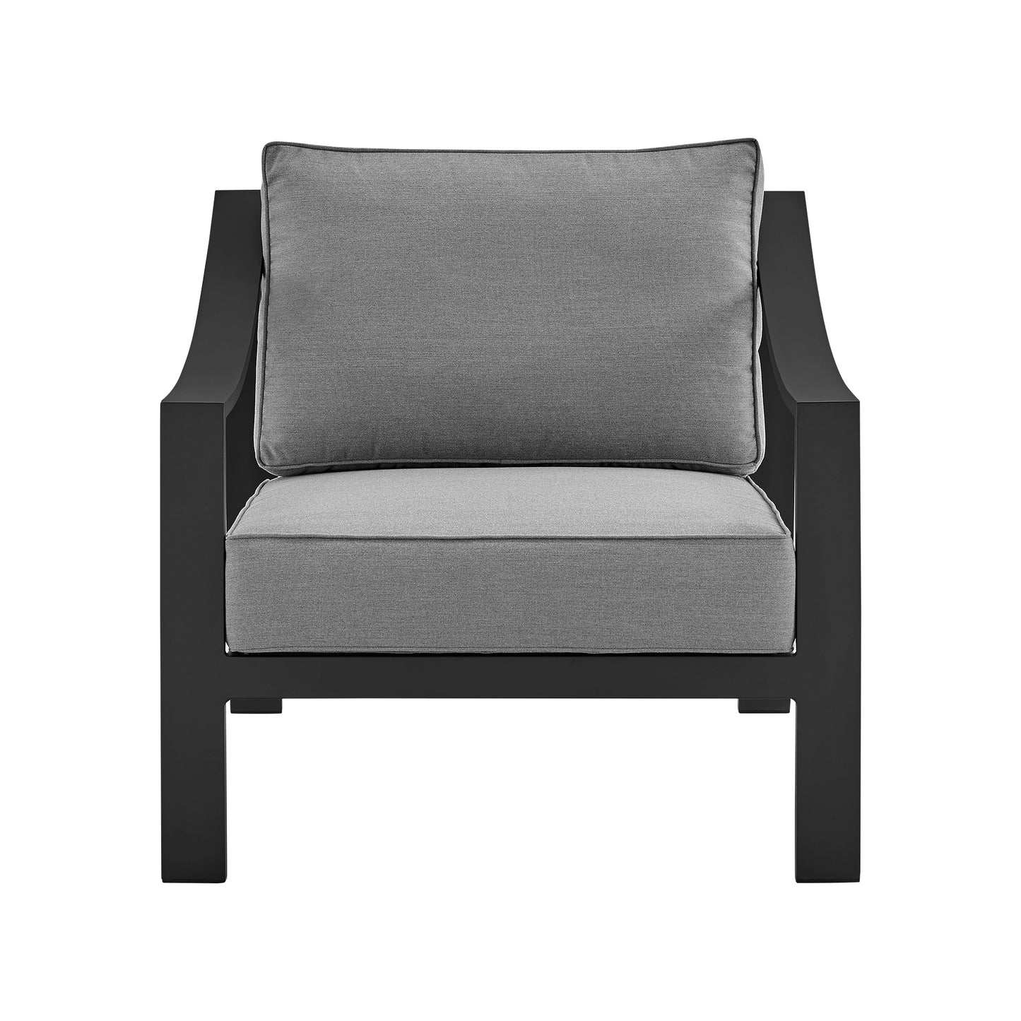 Mongo 4 Piece Outdoor Patio Furniture Set in Dark Brown Aluminum with Cushions By Armen Living | Outdoor Dining Sets | Modishstore - 15