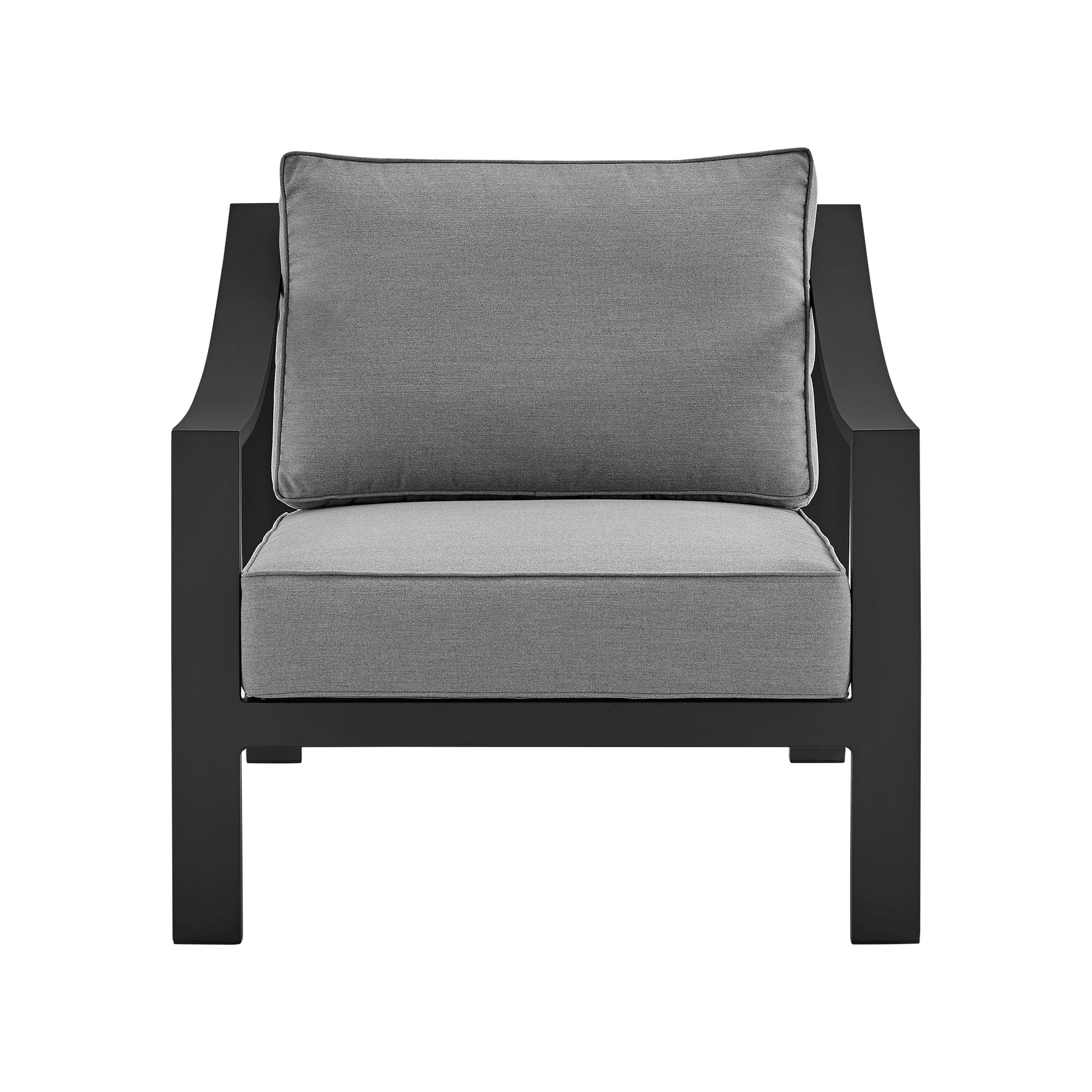 Mongo 4 Piece Outdoor Patio Furniture Set in Dark Brown Aluminum with Cushions By Armen Living | Outdoor Dining Sets | Modishstore - 15