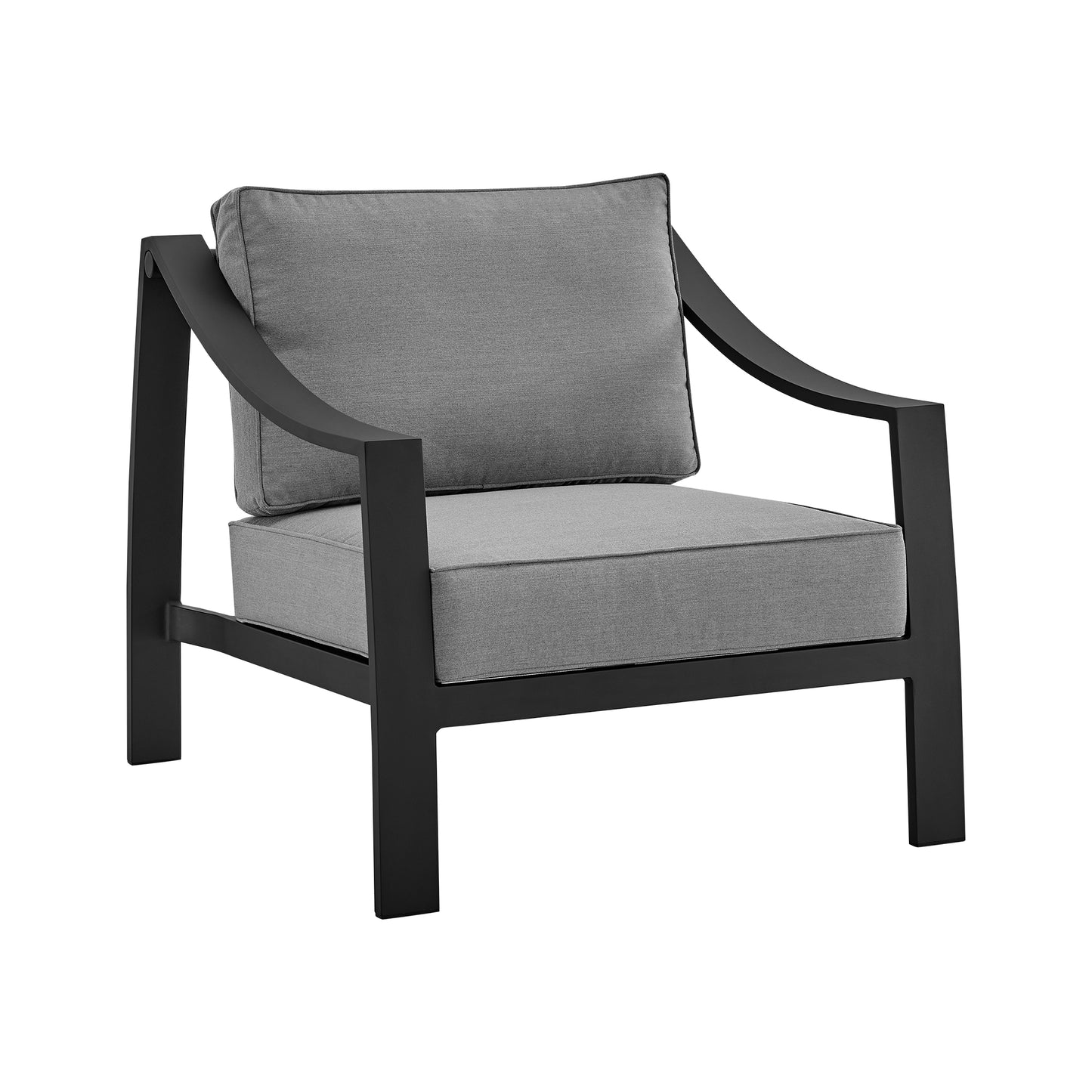 Mongo 4 Piece Outdoor Patio Furniture Set in Dark Brown Aluminum with Cushions By Armen Living | Outdoor Dining Sets | Modishstore - 16