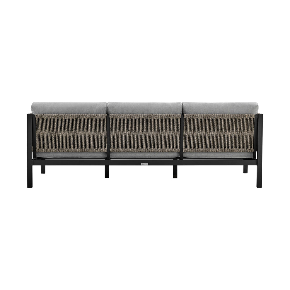 Cuffay 4 Piece Outdoor Patio Furniture Set in Brown Aluminum and Rope with Cushions By Armen Living | Outdoor Dining Sets | Modishstore - 15