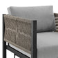 Cuffay Outdoor Patio Swivel Glider Lounge Chair in Black Aluminum with Grey Cushions By Armen Living | Outdoor Chairs | Modishstore - 6