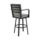 Don 30" Outdoor Patio Bar Stool in Black Aluminum with Grey Cushions  By Armen Living | Bar Stools | Modishstore - 5