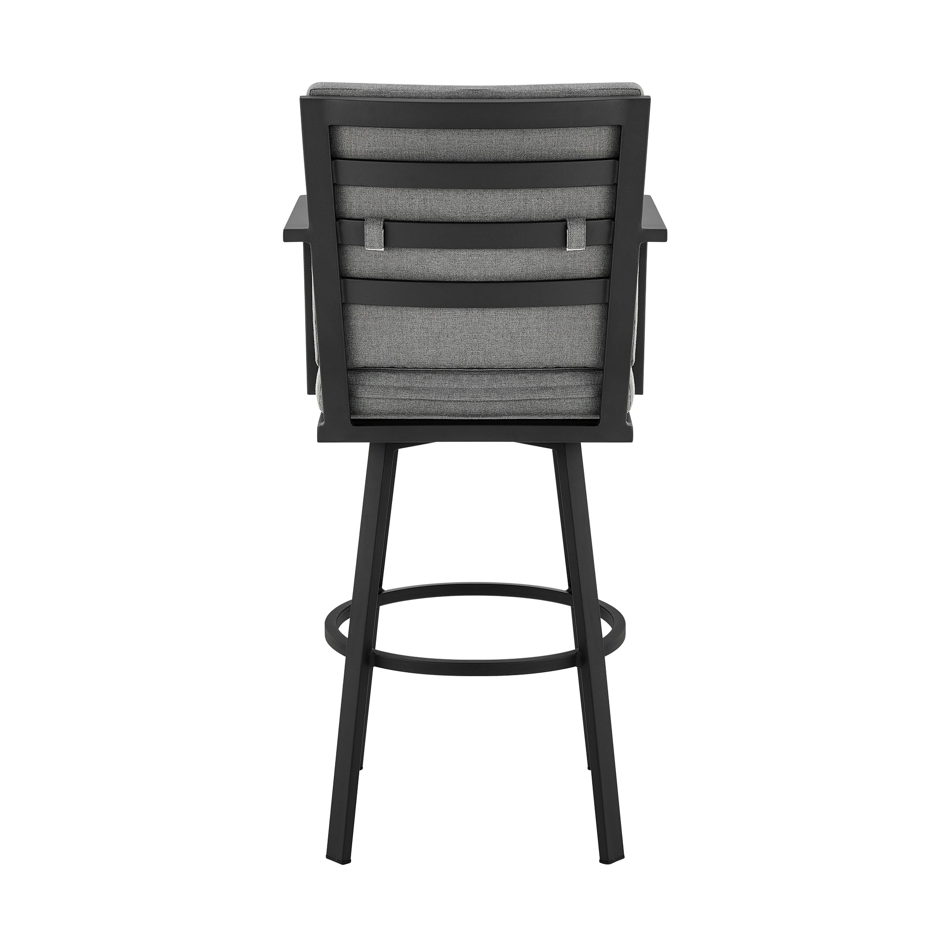 Don 30" Outdoor Patio Bar Stool in Black Aluminum with Grey Cushions  By Armen Living | Bar Stools | Modishstore - 6