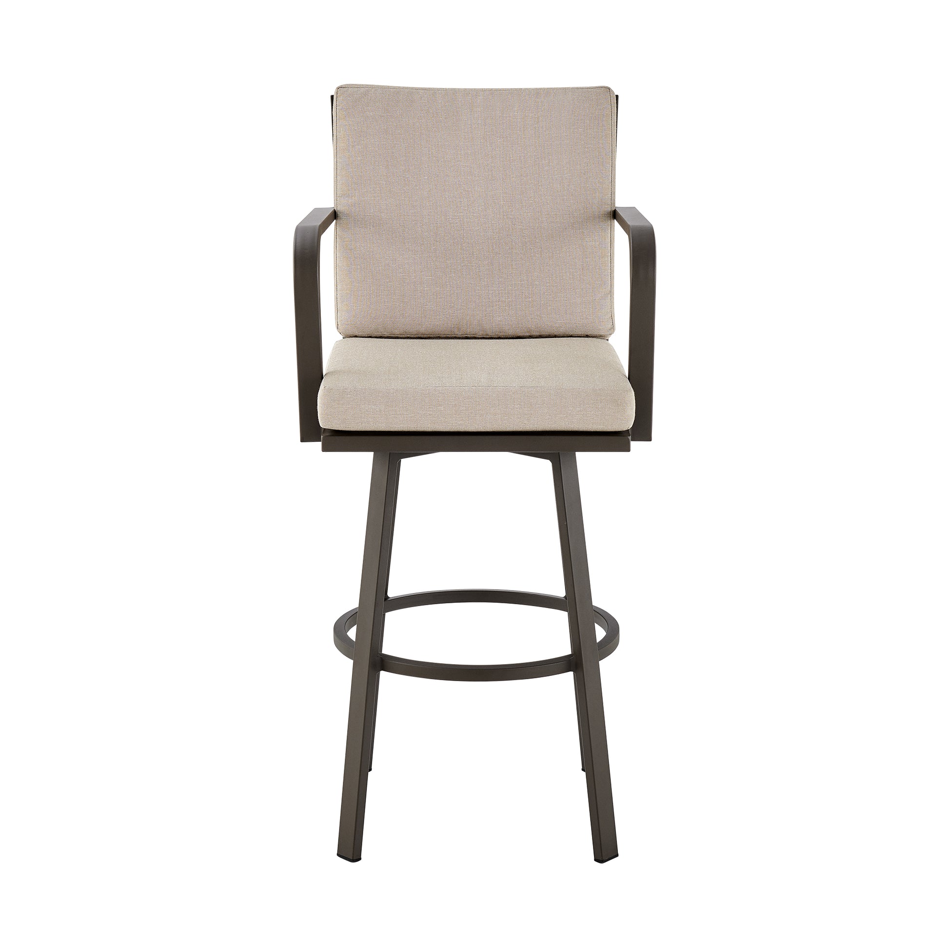 Don 30" Outdoor Patio Bar Stool in Black Aluminum with Grey Cushions  By Armen Living | Bar Stools | Modishstore - 13