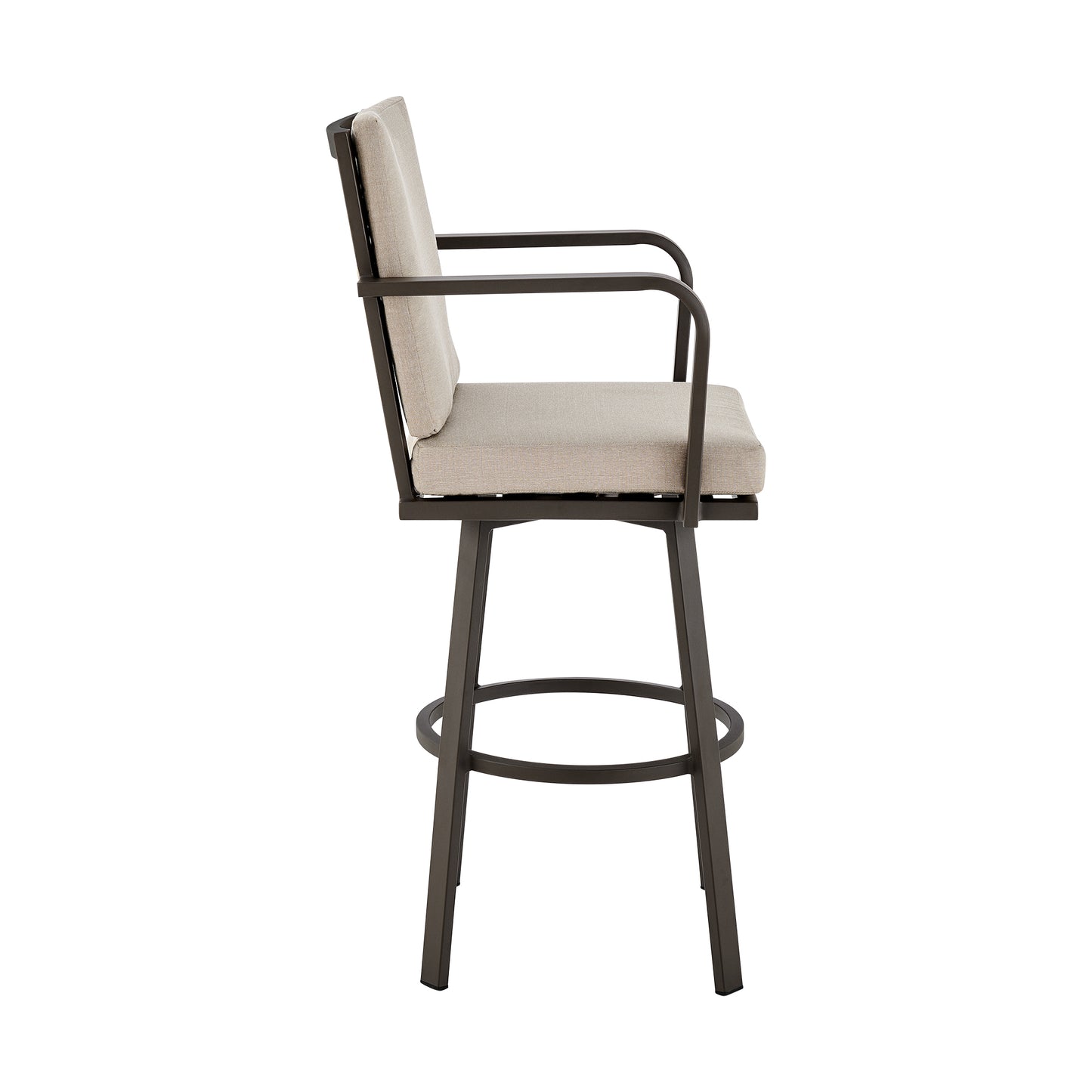 Don 30" Outdoor Patio Bar Stool in Black Aluminum with Grey Cushions  By Armen Living | Bar Stools | Modishstore - 14