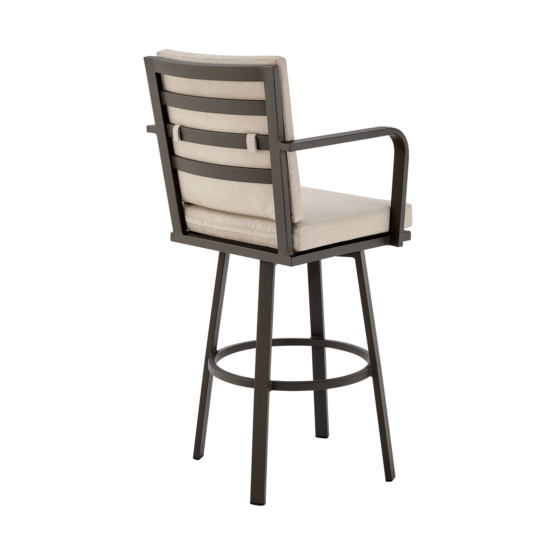 Don 30" Outdoor Patio Bar Stool in Black Aluminum with Grey Cushions  By Armen Living | Bar Stools | Modishstore - 15