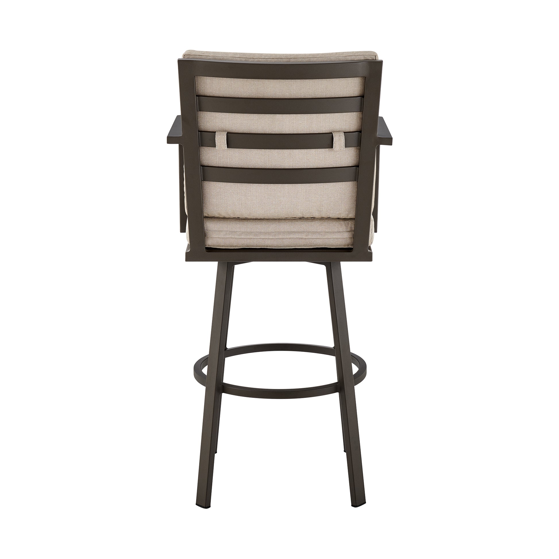 Don 30" Outdoor Patio Bar Stool in Black Aluminum with Grey Cushions  By Armen Living | Bar Stools | Modishstore - 16
