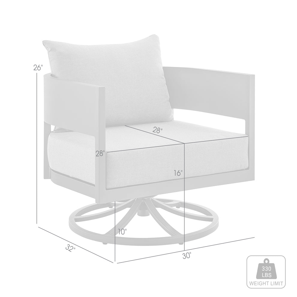Argiope Outdoor Patio Swivel Rocking Chair in Grey Aluminum with Cushions By Armen Living | Outdoor Chairs | Modishstore - 8