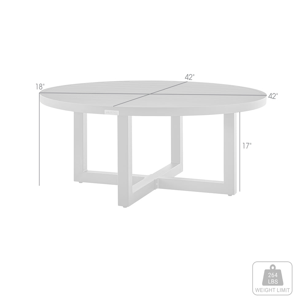 Argiope Outdoor Patio Round Coffee Table in Black Aluminum  By Armen Living | Outdoor Tables | Modishstore - 14