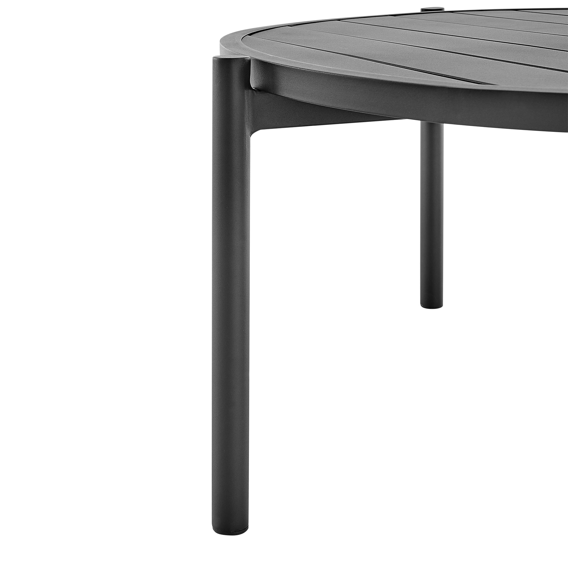 Royal and Tiffany 3 Piece Outdoor Patio Swivel Seating Set in Black Aluminum with Teak Wood and Grey Cushions By Armen Living | Outdoor Sofas, Loveseats & Sectionals | Modishstore - 8