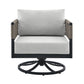Felicia and Argiope 3 Piece Patio Outdoor Swivel Seating Set in Black Aluminum with Grey Rope and Cushions By Armen Living | Outdoor Sofas, Loveseats & Sectionals | Modishstore - 4