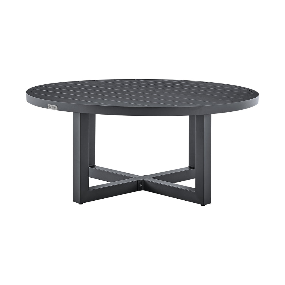 Argiope 3 Piece Patio Outdoor Swivel Seating Set in Dark Grey Aluminum with Grey Cushions By Armen Living | Outdoor Sofas, Loveseats & Sectionals | Modishstore - 7