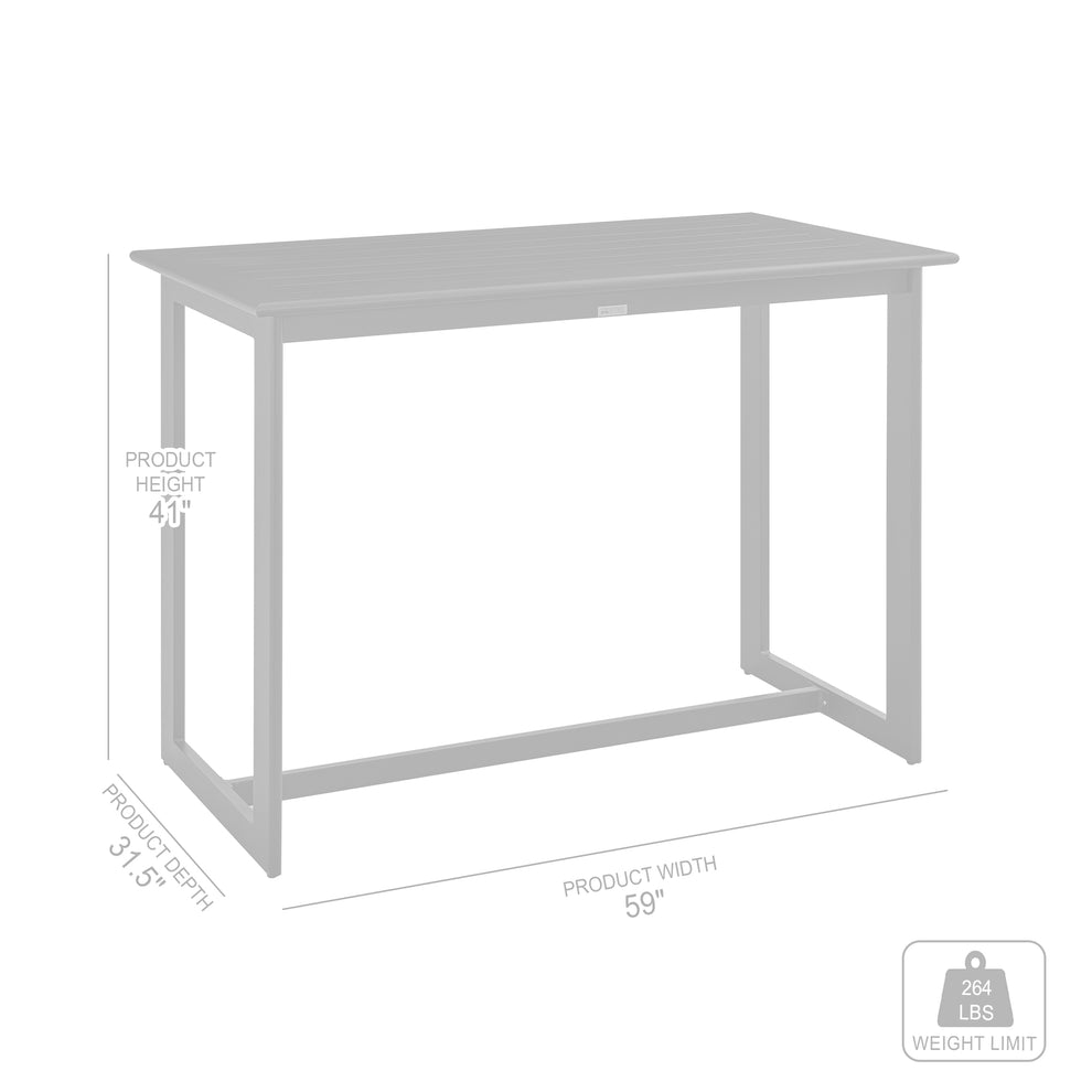 Grand Outdoor Patio Bar Height Dining Table in Aluminum By Armen Living | Bar Tables | Modishstore - 8
