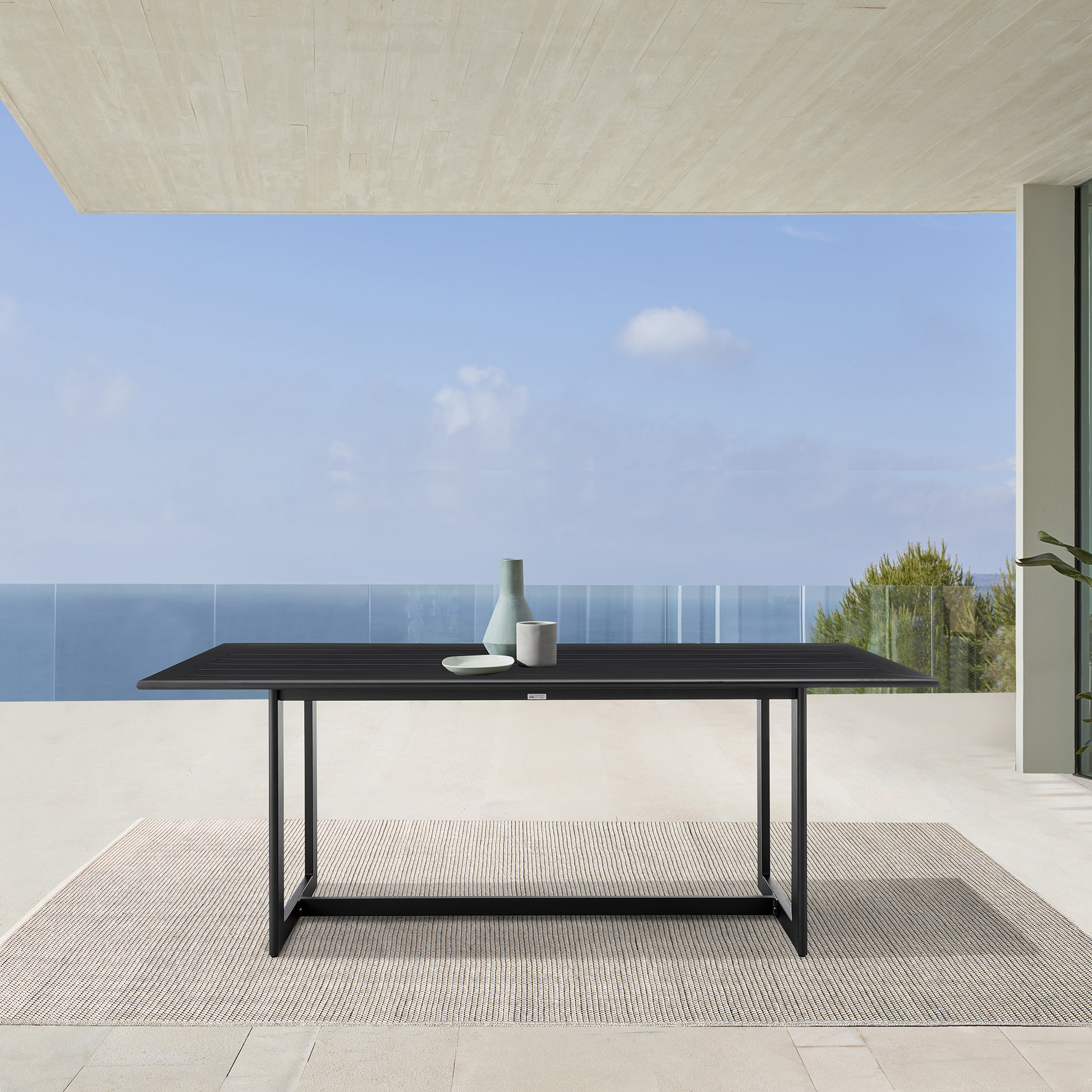 Grand Outdoor Patio Dining Table in Aluminum By Armen Living | Outdoor Tables | Modishstore