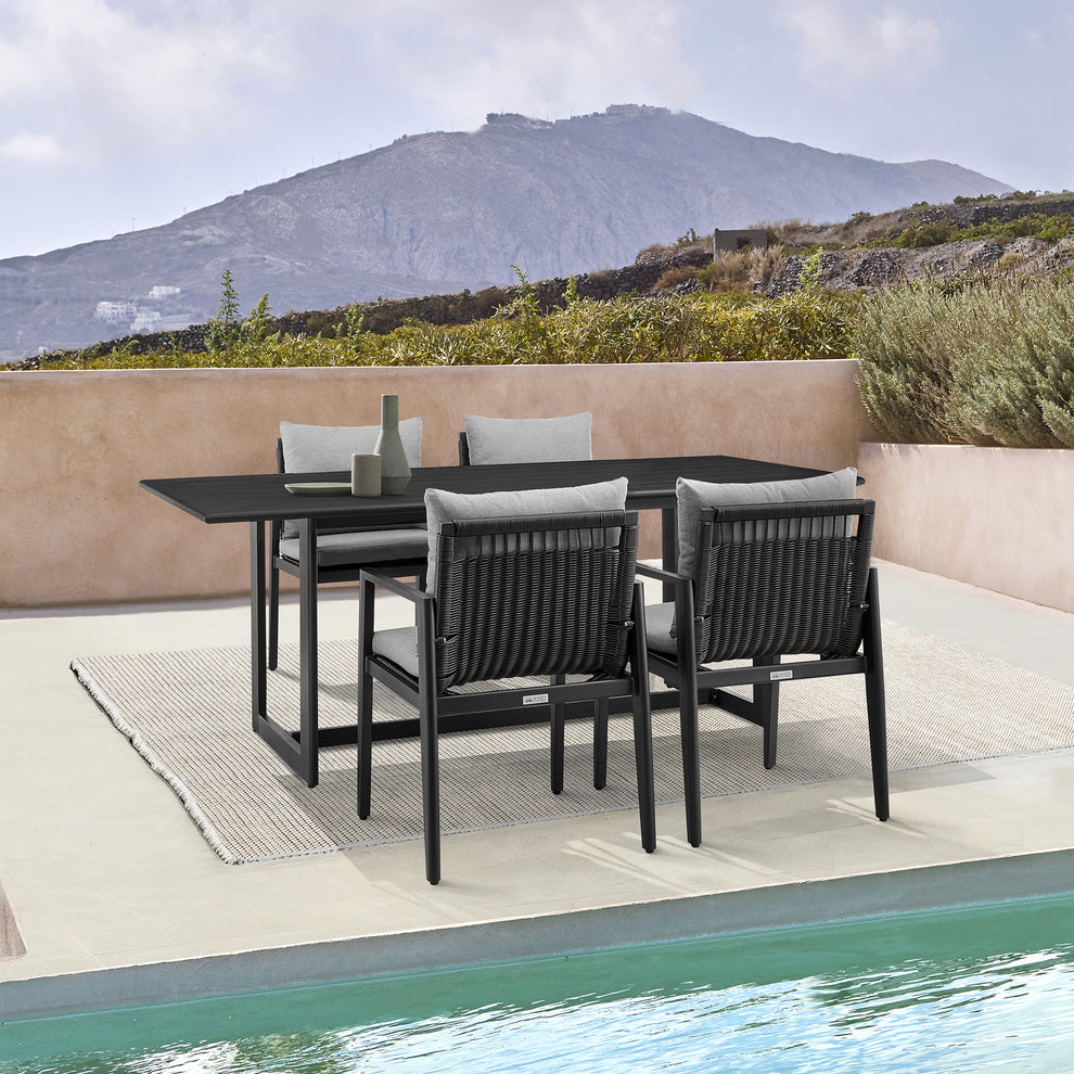 Grand Outdoor Patio Dining Table in Aluminum By Armen Living | Outdoor Tables | Modishstore - 3