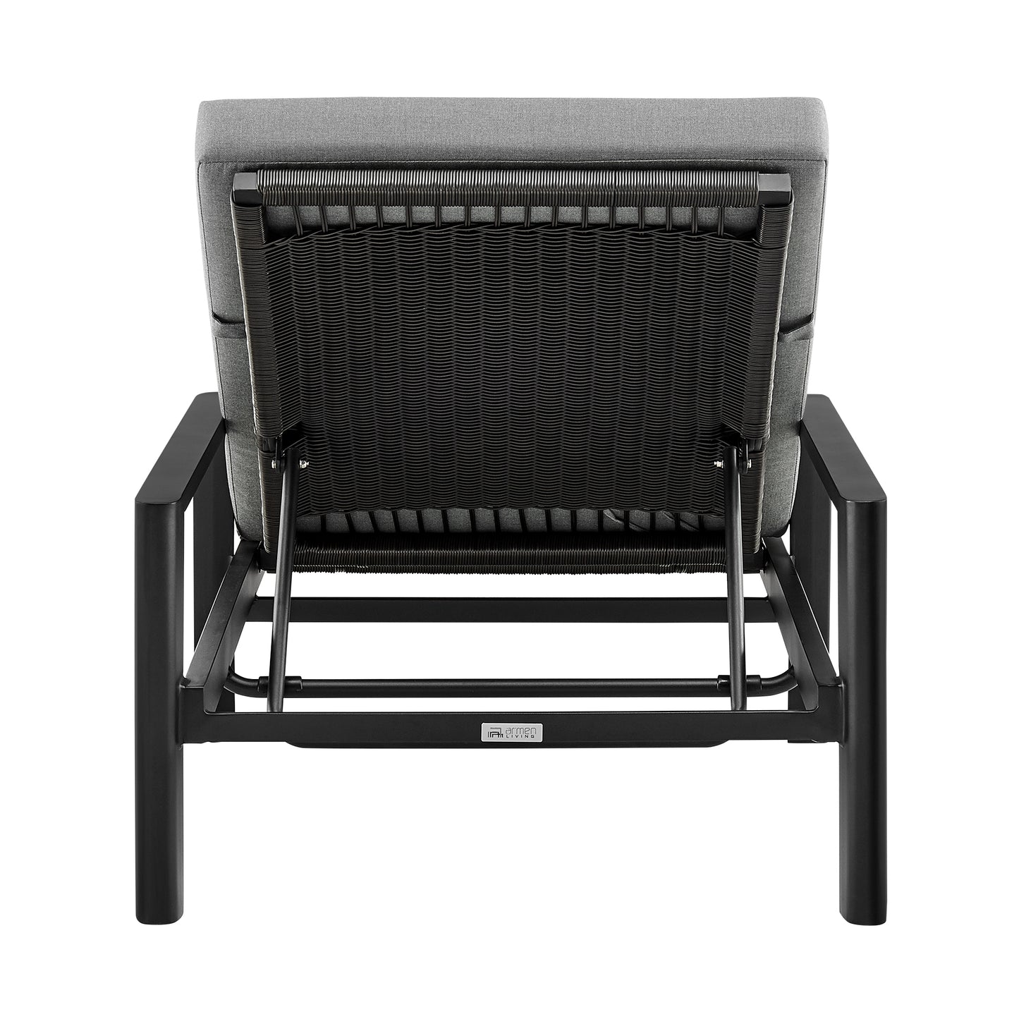 Grand Outdoor Patio Adjustable Chaise Lounge Chair in Aluminum with Grey Cushions By Armen Living | Outdoor Chaise Lounges | Modishstore - 6