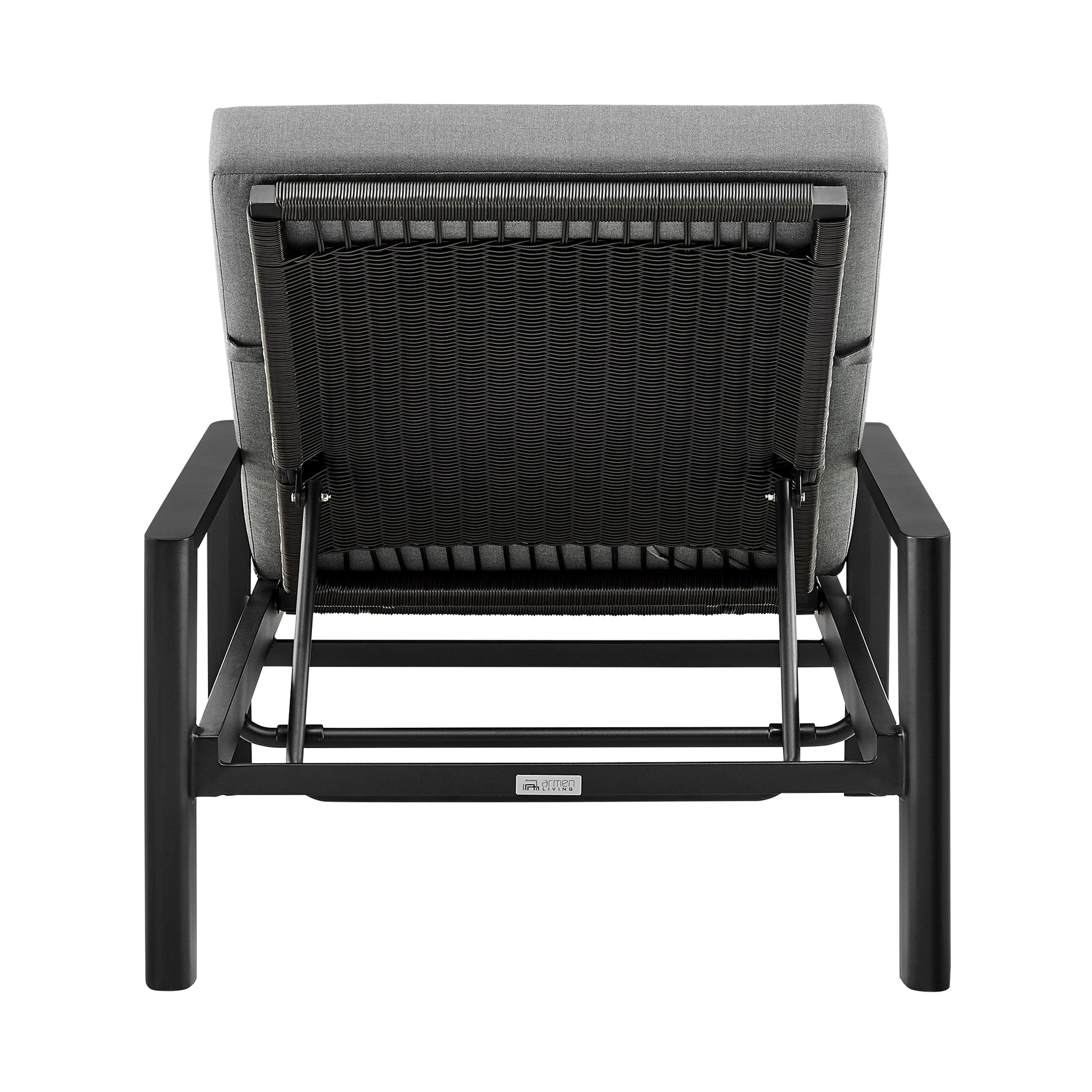 Grand Outdoor Patio Adjustable Chaise Lounge Chair in Aluminum with Grey Cushions By Armen Living | Outdoor Chaise Lounges | Modishstore - 6