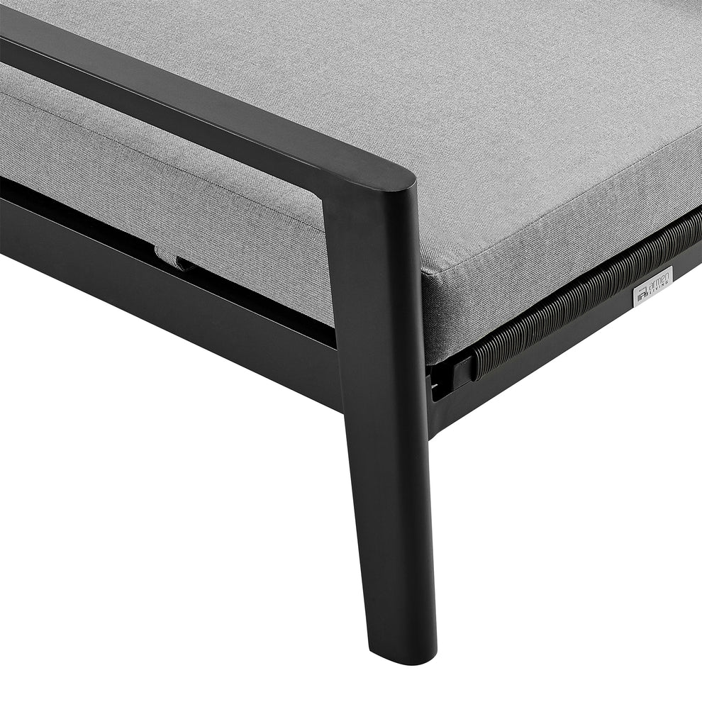 Grand Outdoor Patio Adjustable Chaise Lounge Chair in Aluminum with Grey Cushions By Armen Living | Outdoor Chaise Lounges | Modishstore - 10