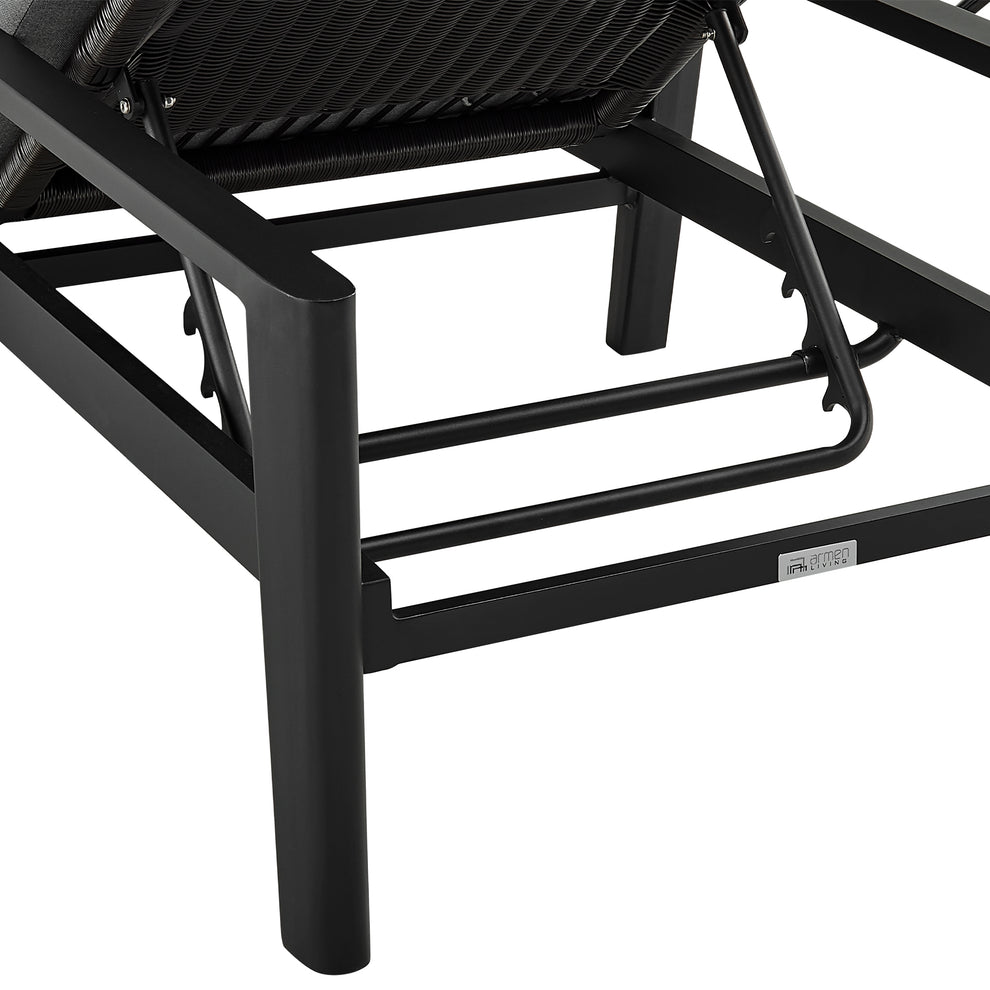 Grand Outdoor Patio Adjustable Chaise Lounge Chair in Aluminum with Grey Cushions By Armen Living | Outdoor Chaise Lounges | Modishstore - 8
