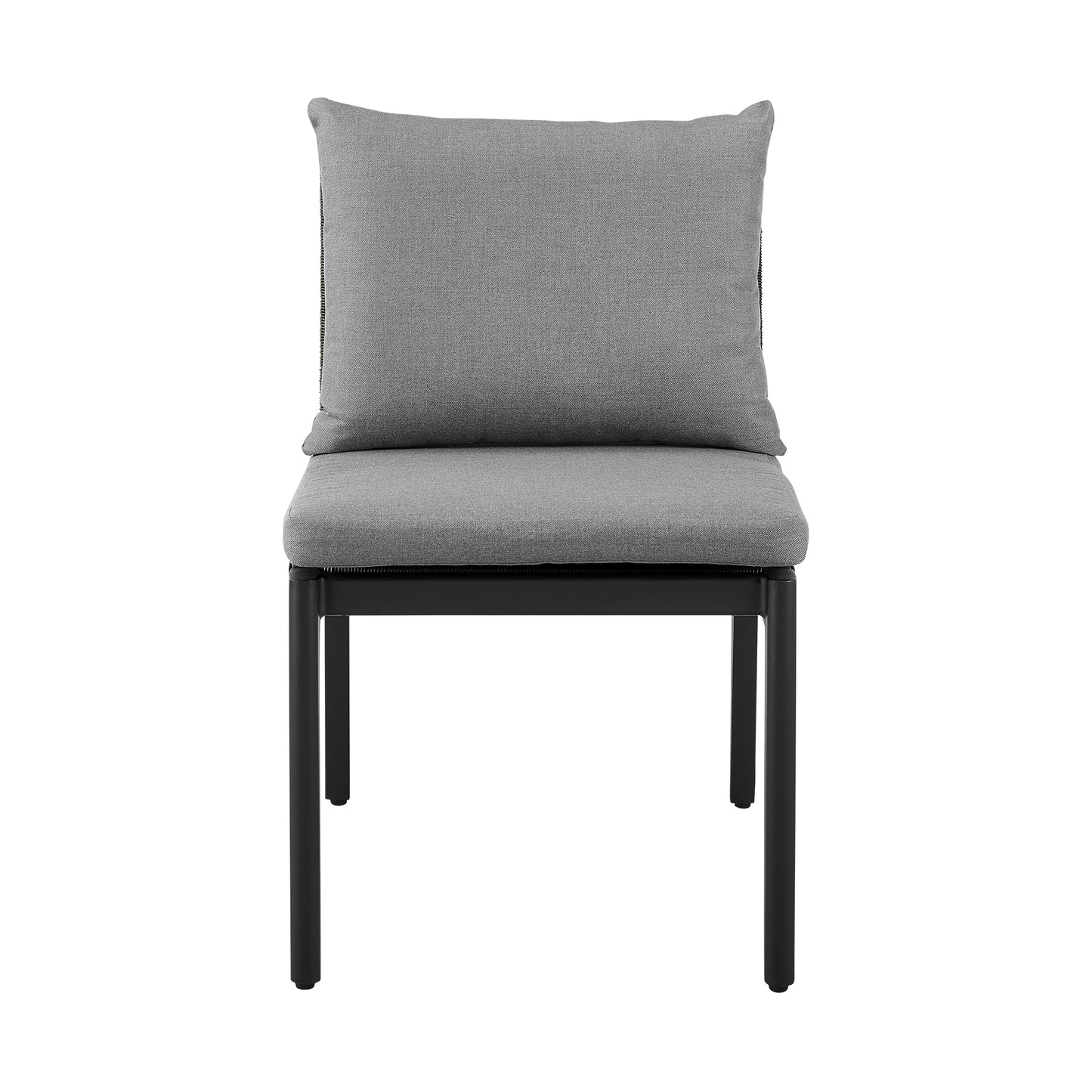 Grand Outdoor Patio Dining Chairs in Aluminum with Grey Cushions - Set of 2 By Armen Living | Outdoor Chairs | Modishstore - 5