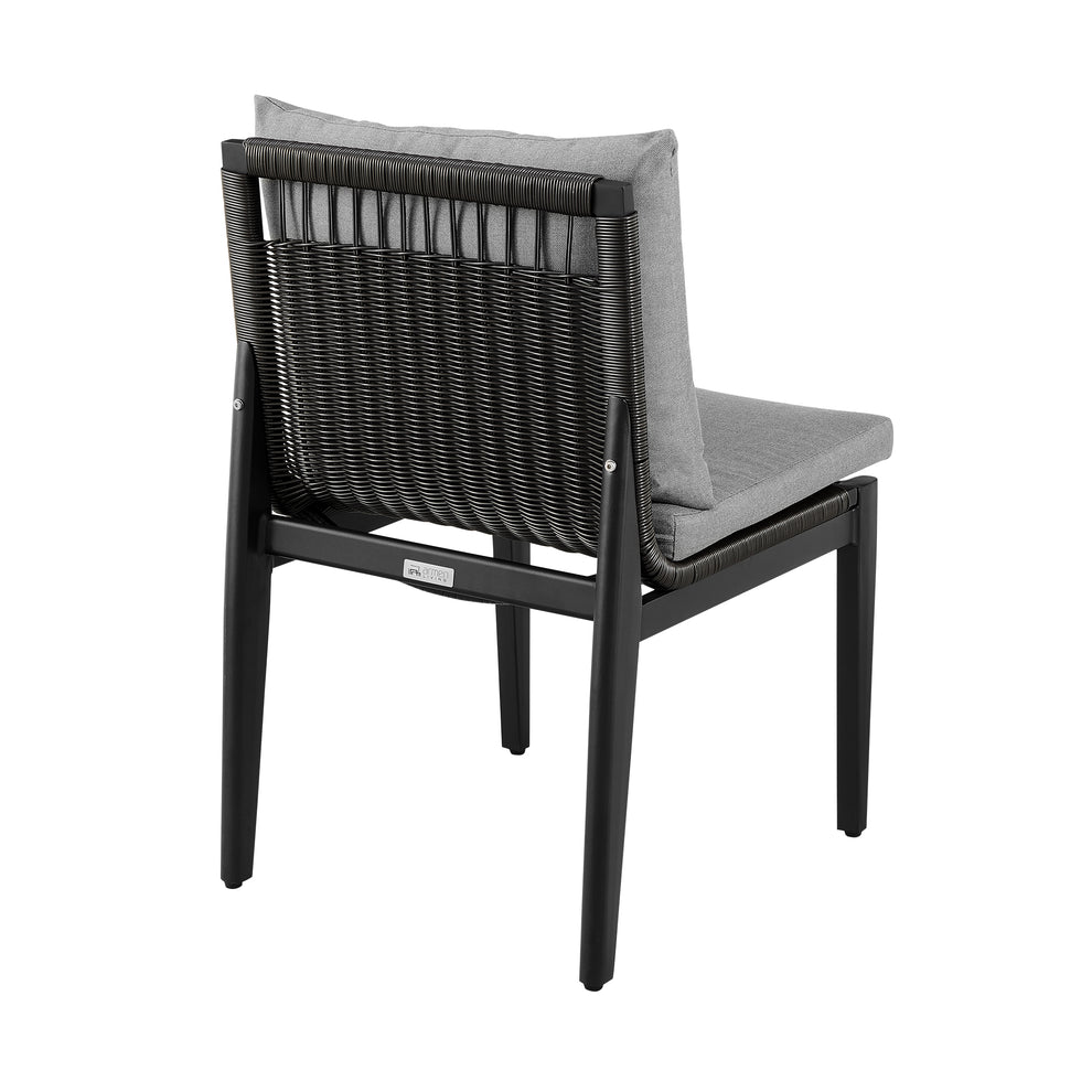 Grand Outdoor Patio Dining Chairs in Aluminum with Grey Cushions - Set of 2 By Armen Living | Outdoor Chairs | Modishstore - 7