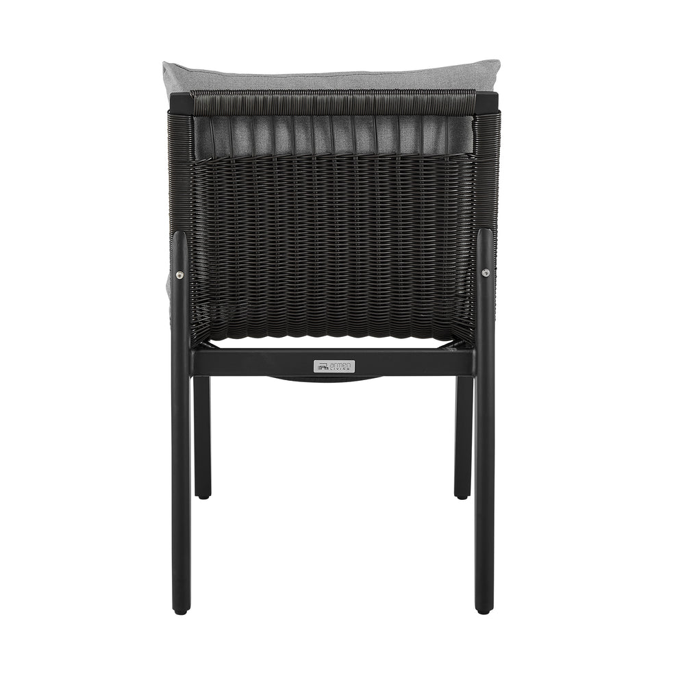 Grand Outdoor Patio Dining Chairs in Aluminum with Grey Cushions - Set of 2 By Armen Living | Outdoor Chairs | Modishstore - 8