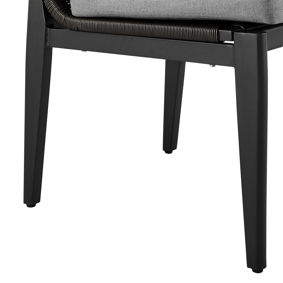 Grand Outdoor Patio Dining Chairs in Aluminum with Grey Cushions - Set of 2 By Armen Living | Outdoor Chairs | Modishstore - 9