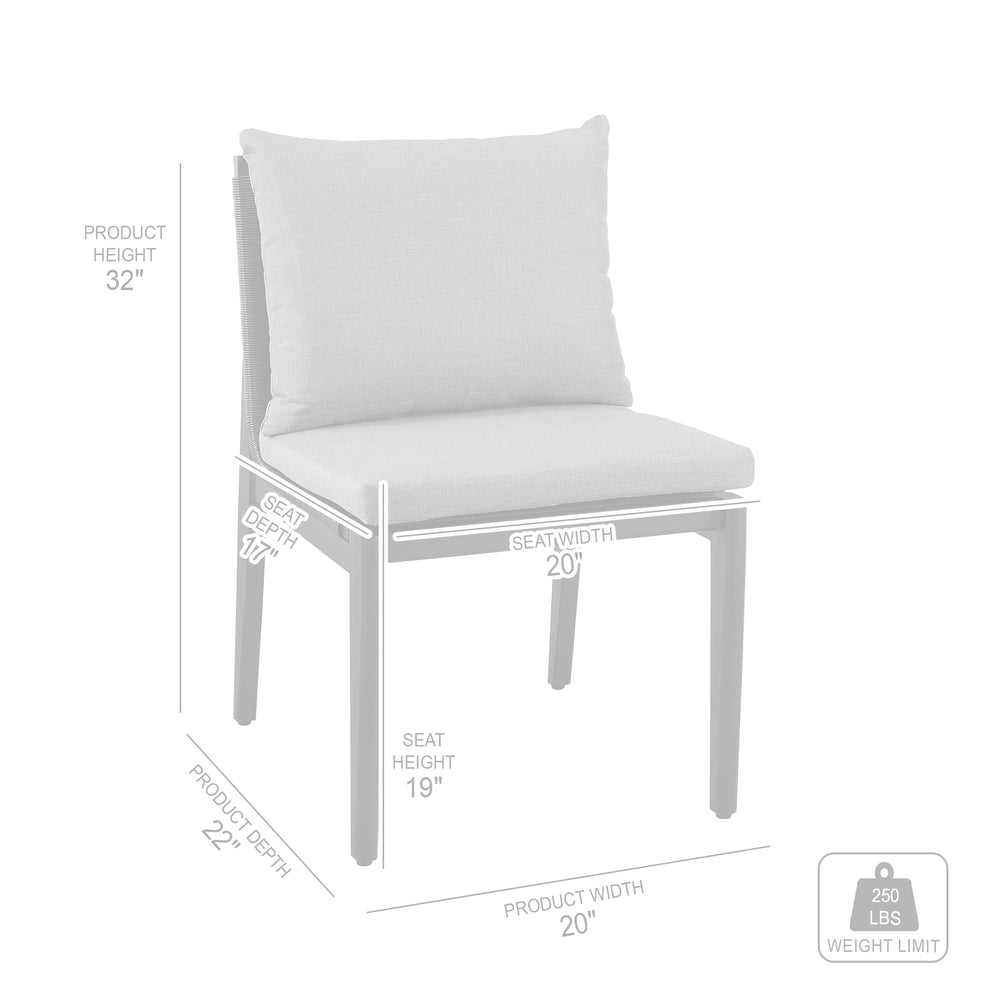 Grand Outdoor Patio Dining Chairs in Aluminum with Grey Cushions - Set of 2 By Armen Living | Outdoor Chairs | Modishstore - 10